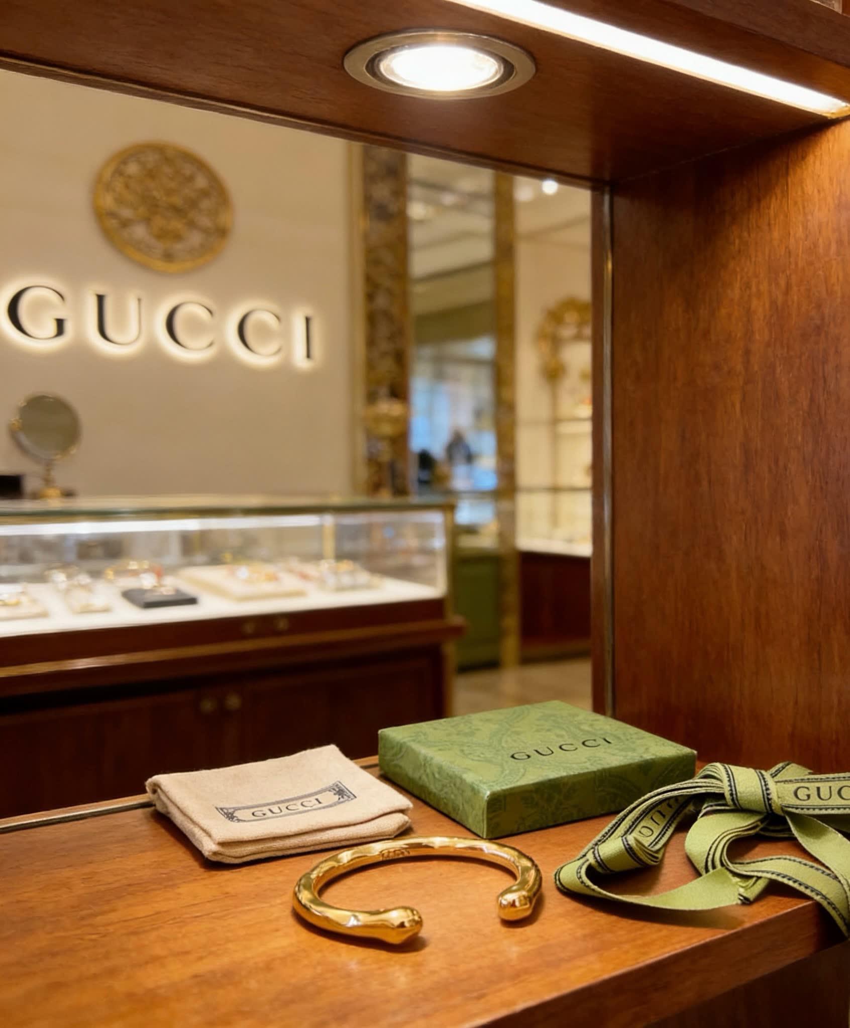 Gucci Gold Tone Snake Bracelet