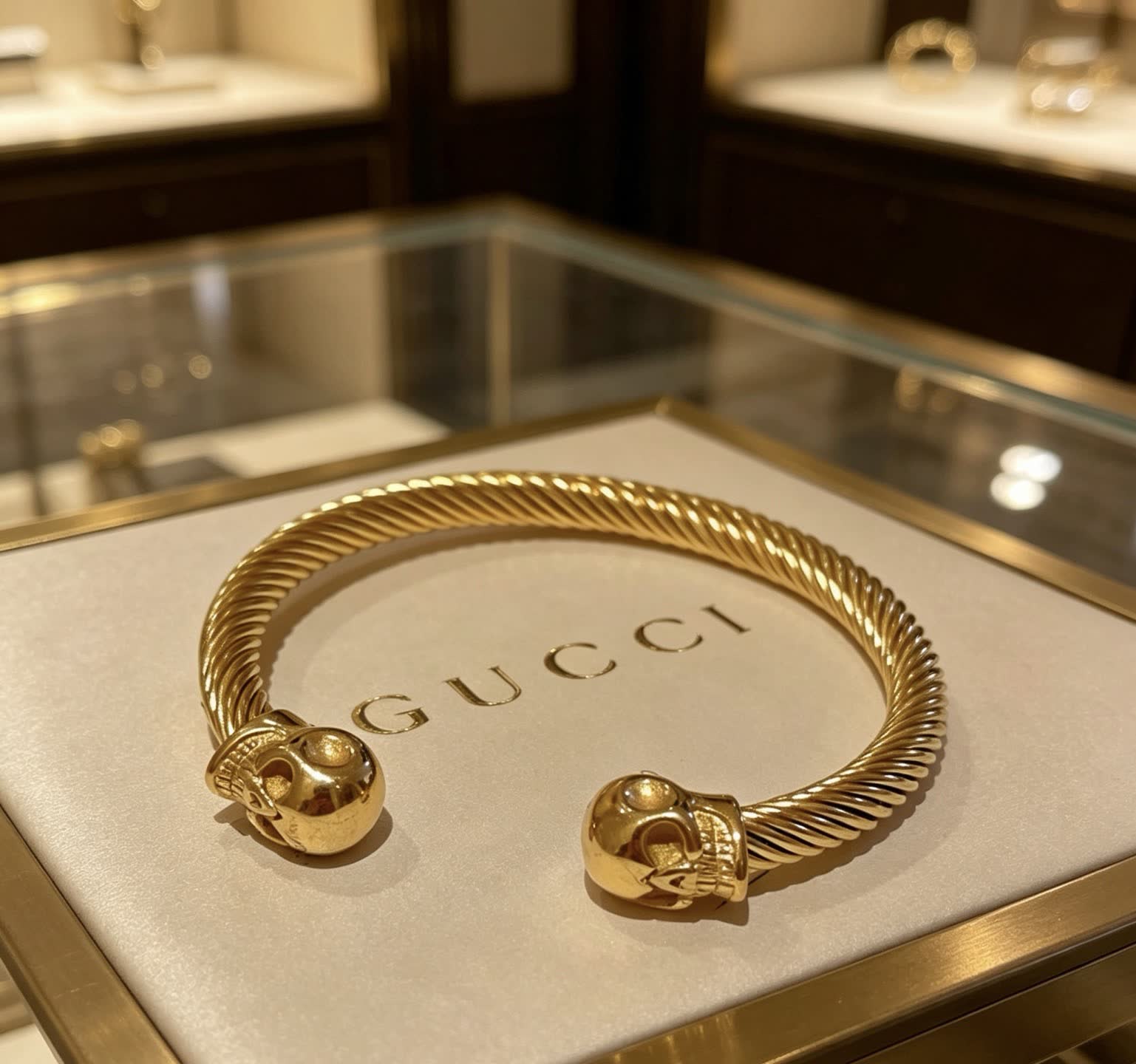 Gucci Gold Tone Skull Bracelet Gucci Gold Tone Skull Bracelet