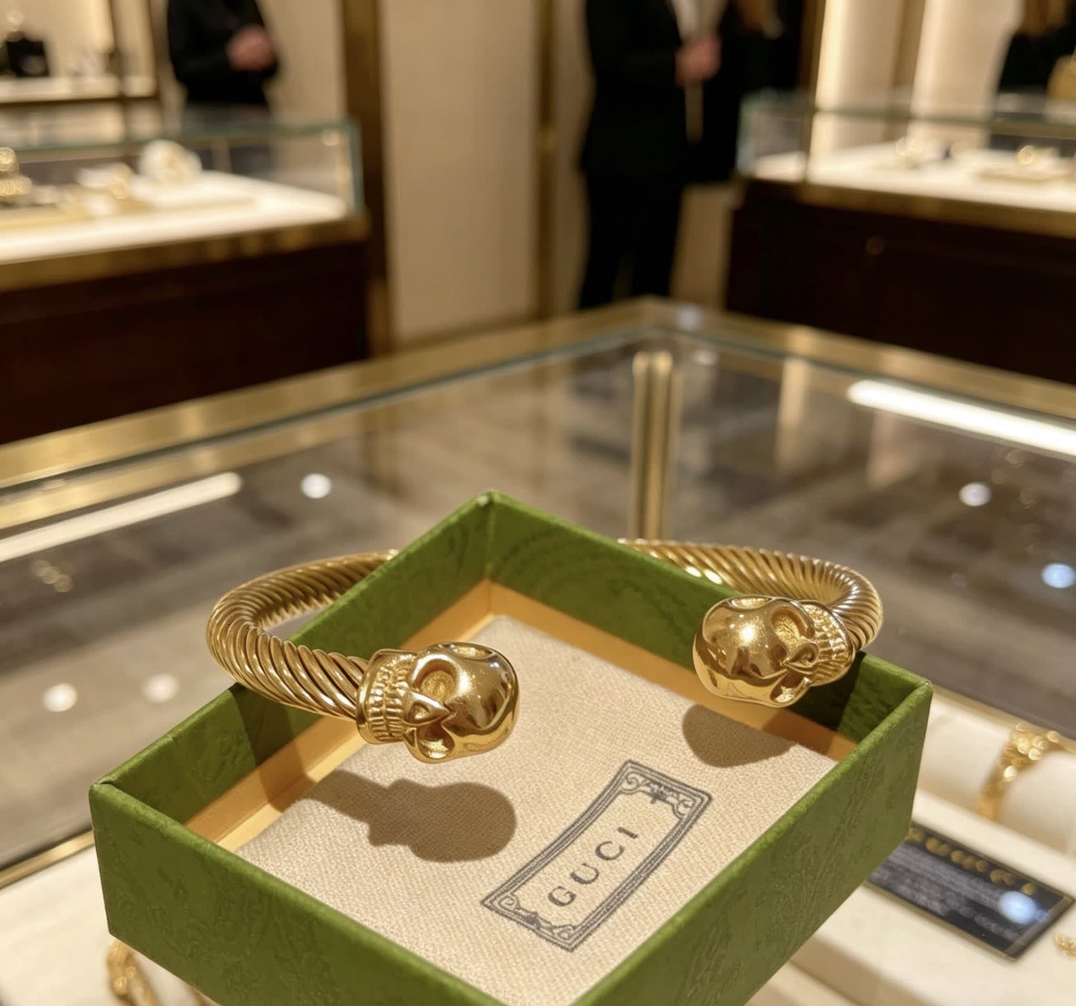 Gucci Gold Tone Skull Bracelet