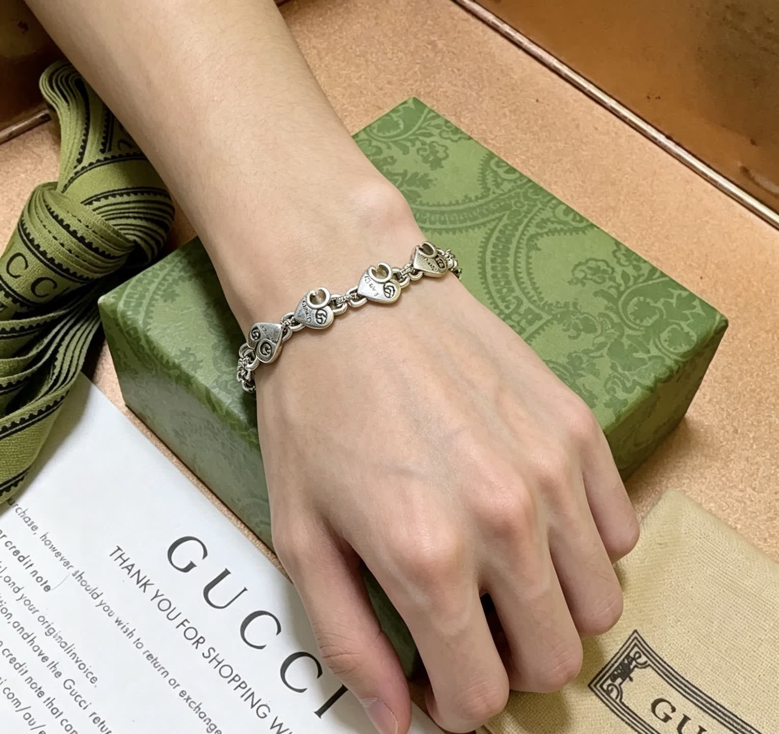 Gucci Sterling Silver Interlocking G Bracelet