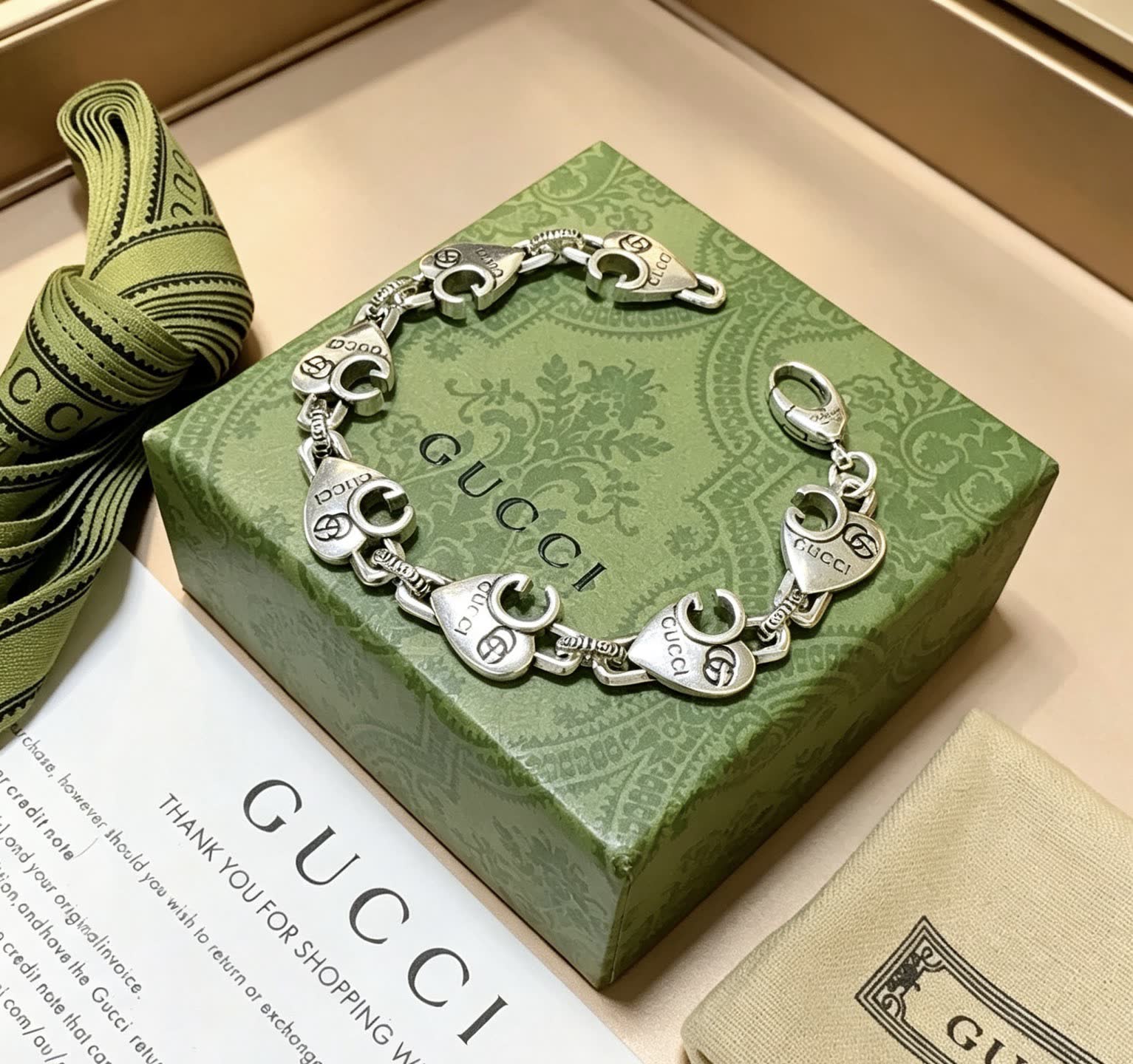 Gucci Sterling Silver Interlocking G Bracelet