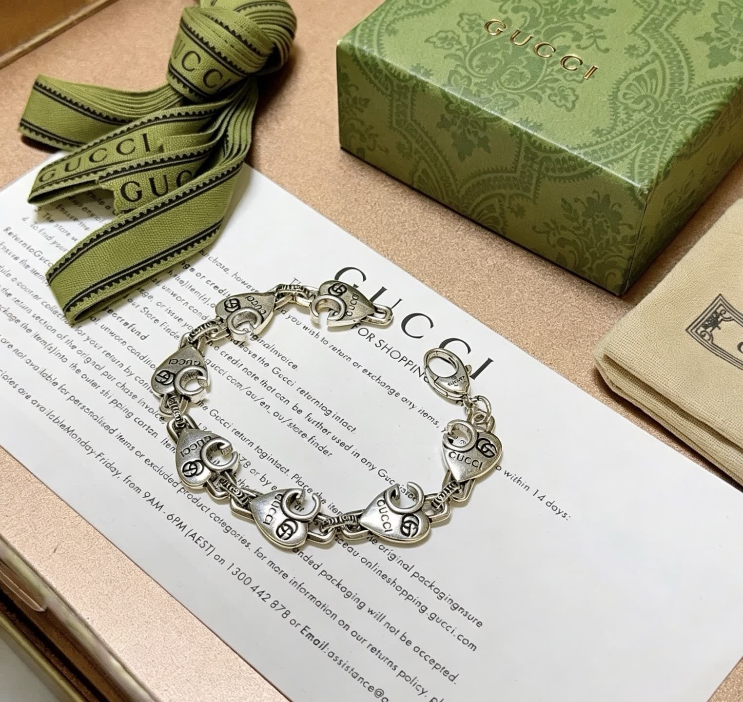 Gucci Sterling Silver Interlocking G Bracelet