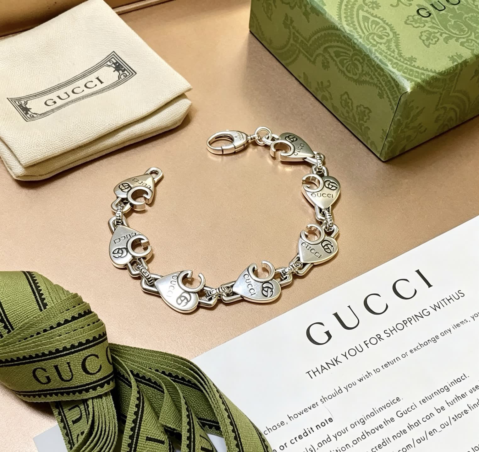 Gucci Sterling Silver Interlocking G Bracelet