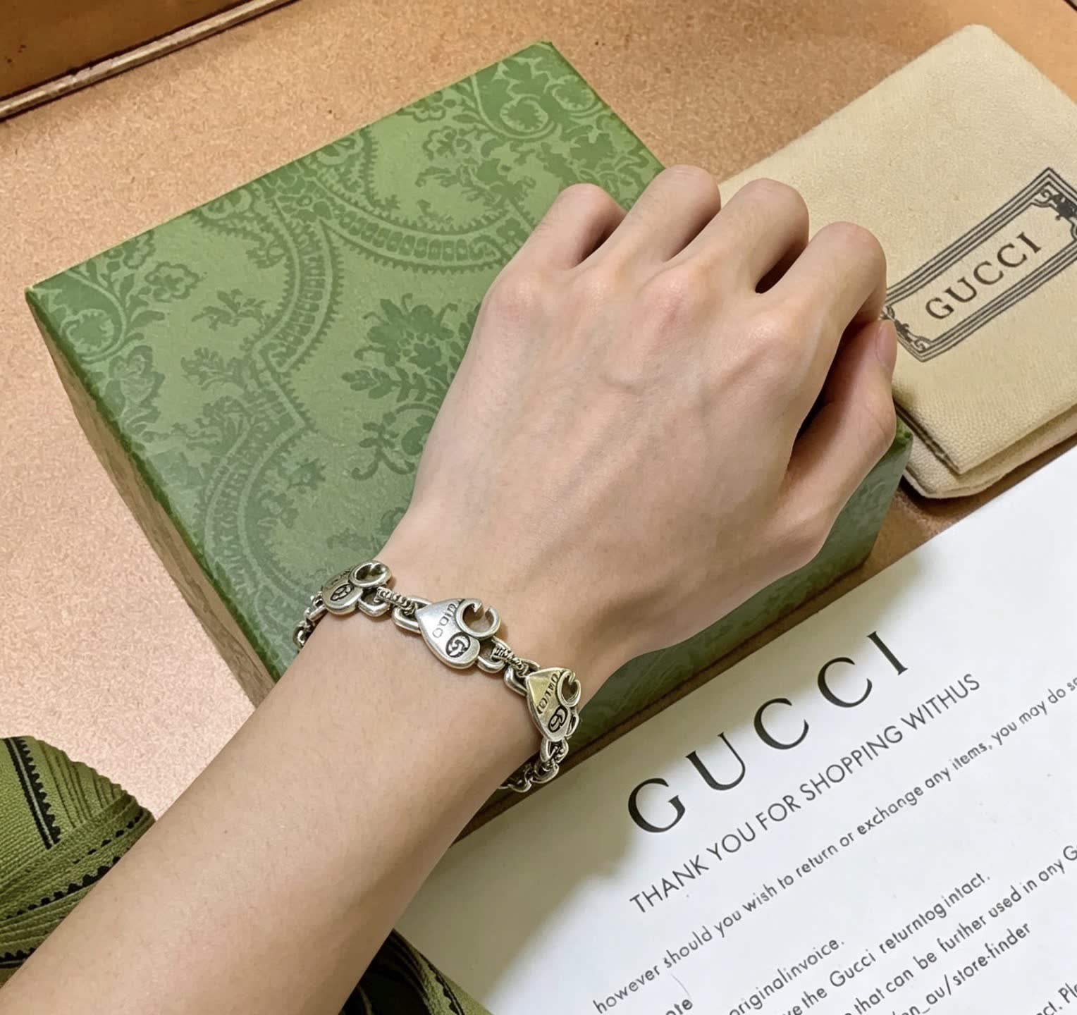 Gucci Sterling Silver Interlocking G Bracelet
