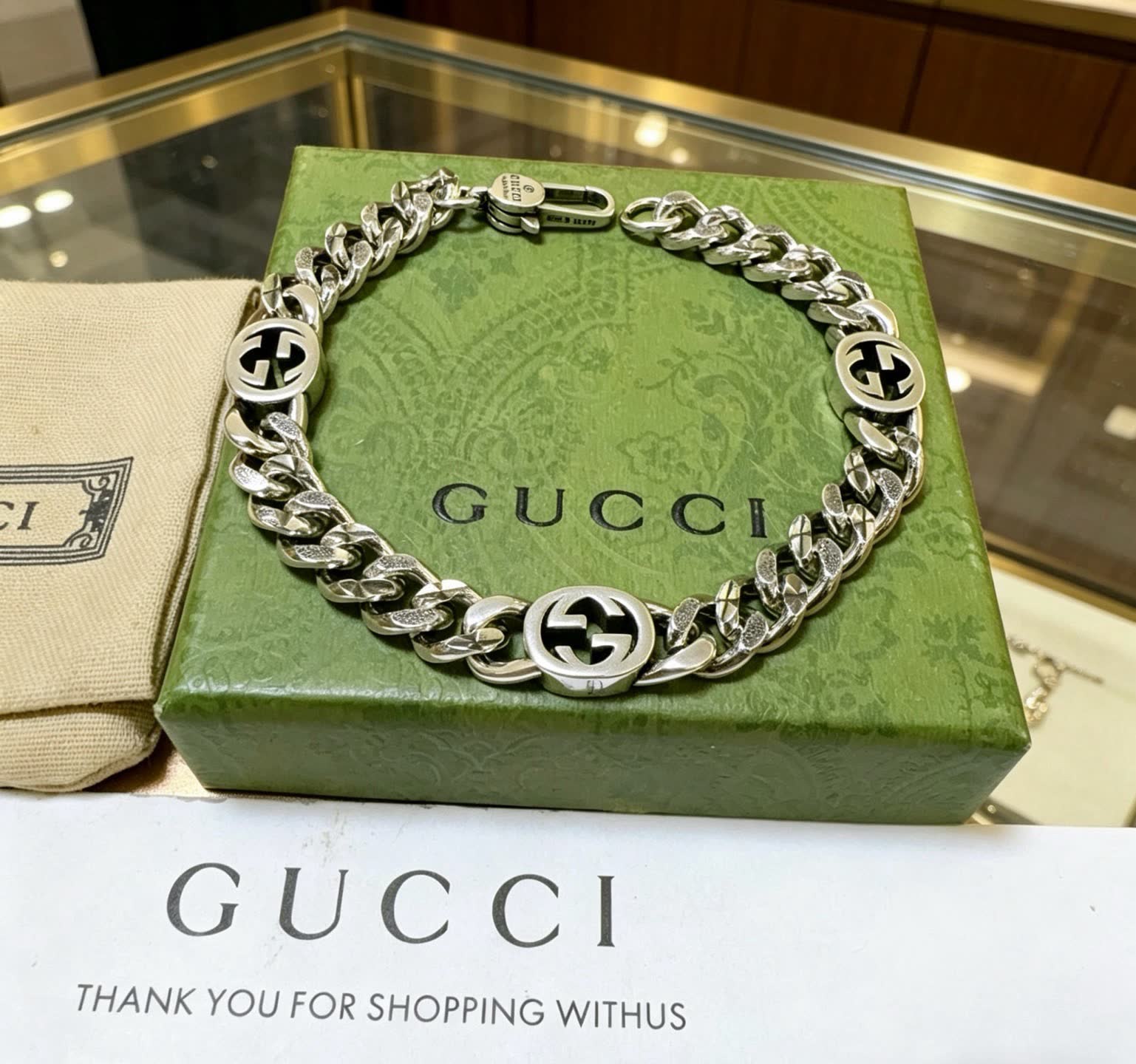Gucci Silver Chain Bracelet