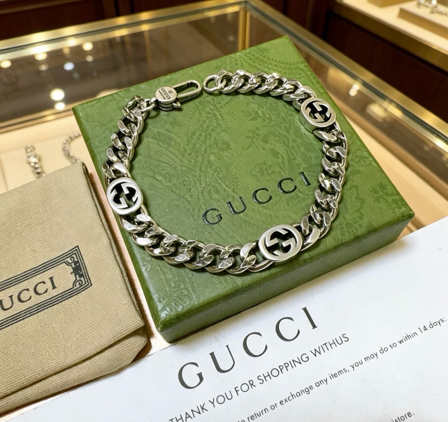 Gucci Silver Chain Bracelet