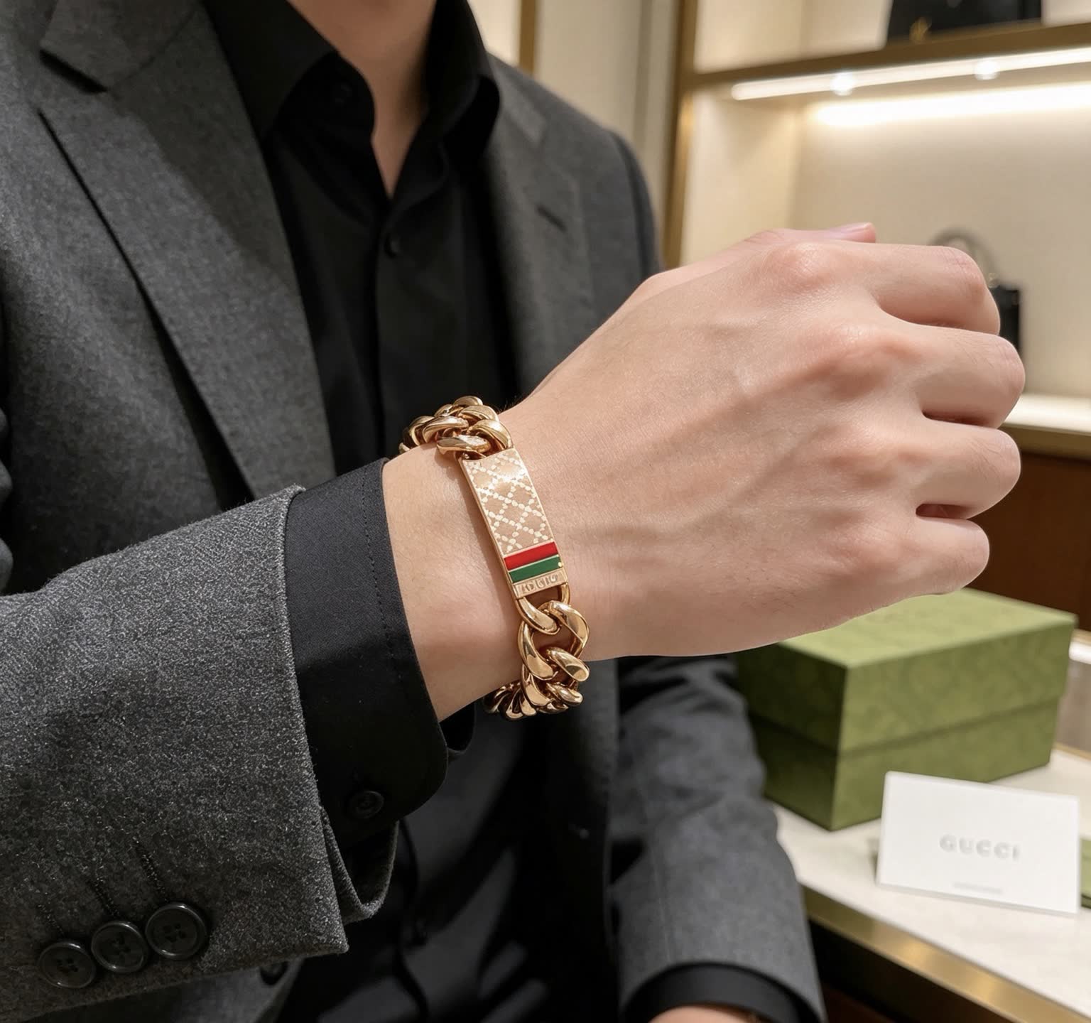 Gucci Gold-Plated Interlocking G Bracelet