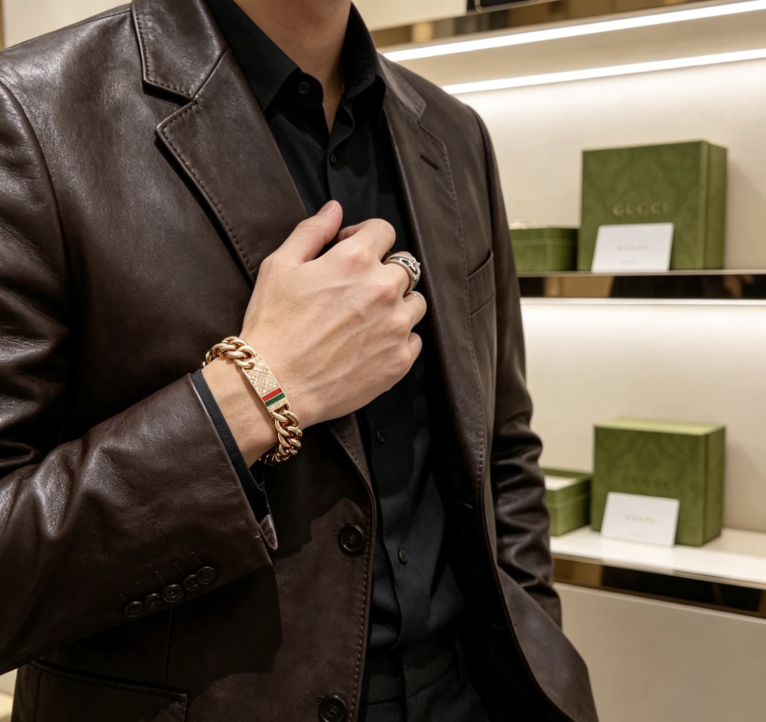 Gucci Gold-Plated Interlocking G Bracelet