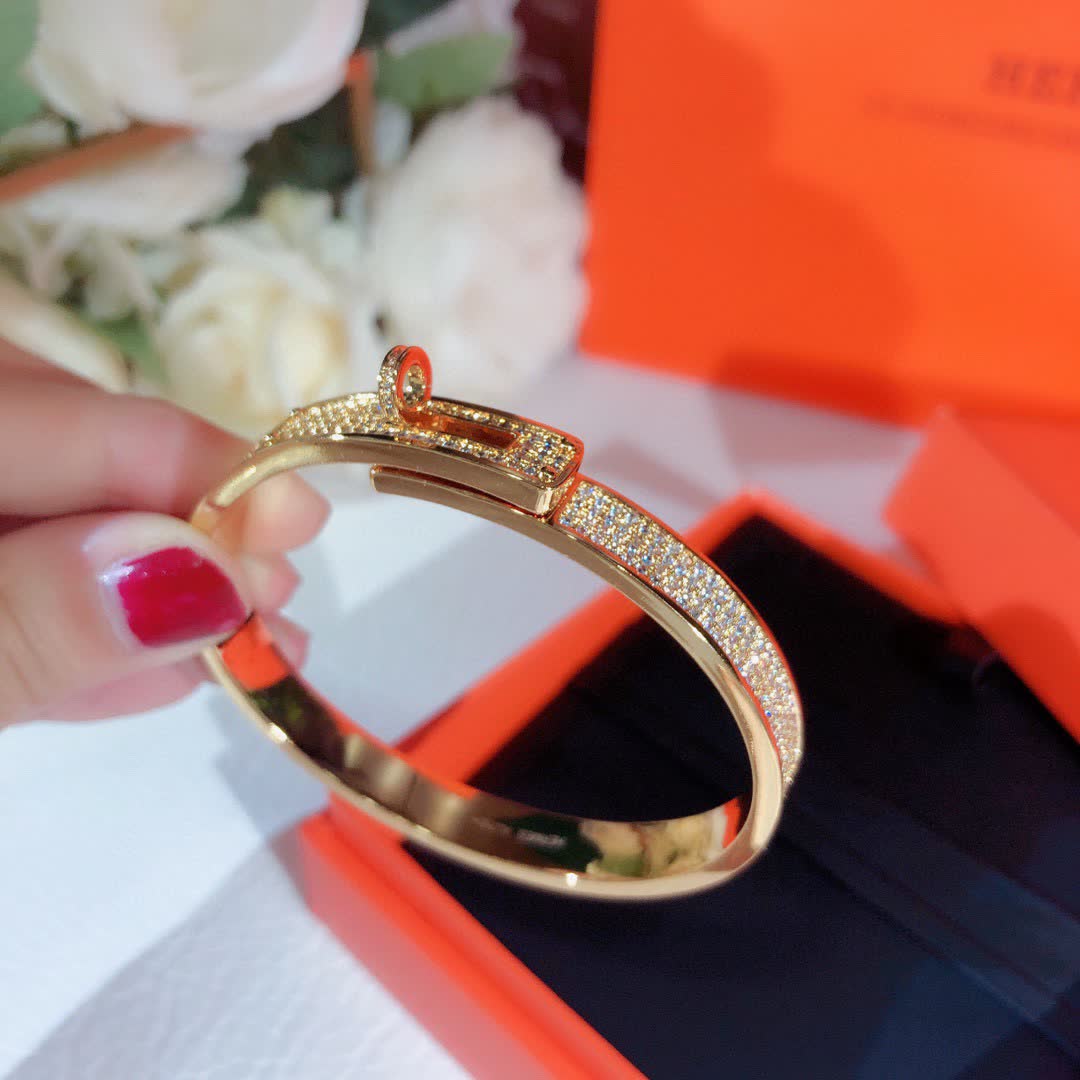 Hermes Hermès Gold Bracelet with Diamonds Hermes Hermès Gold Bracelet with Diamonds