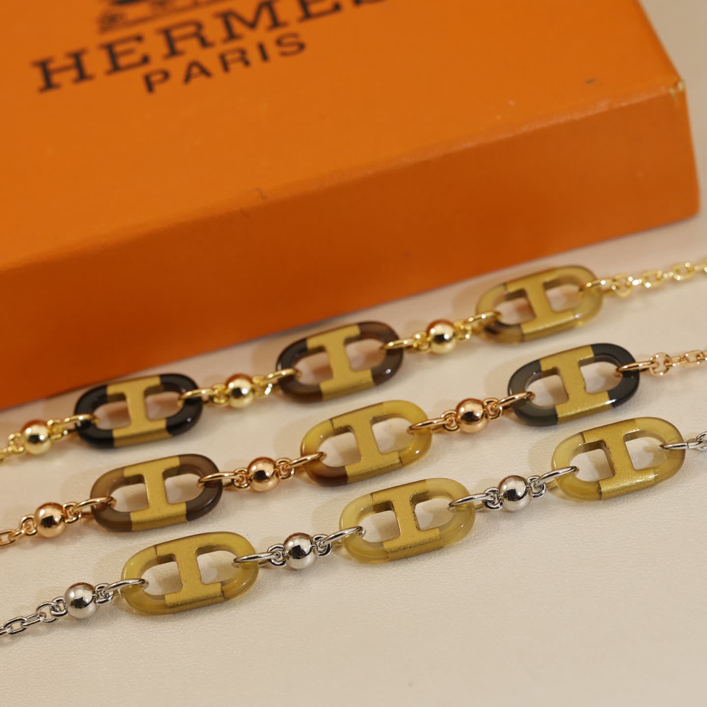 Hermes Hermès Paris Gold & Silver Chain Bracelet Hermes Hermès Paris Gold & Silver Chain Bracelet