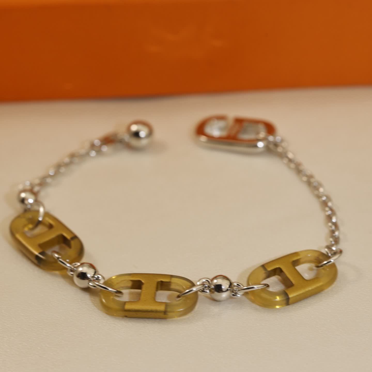 Hermes Hermès Paris Gold & Silver Chain Bracelet