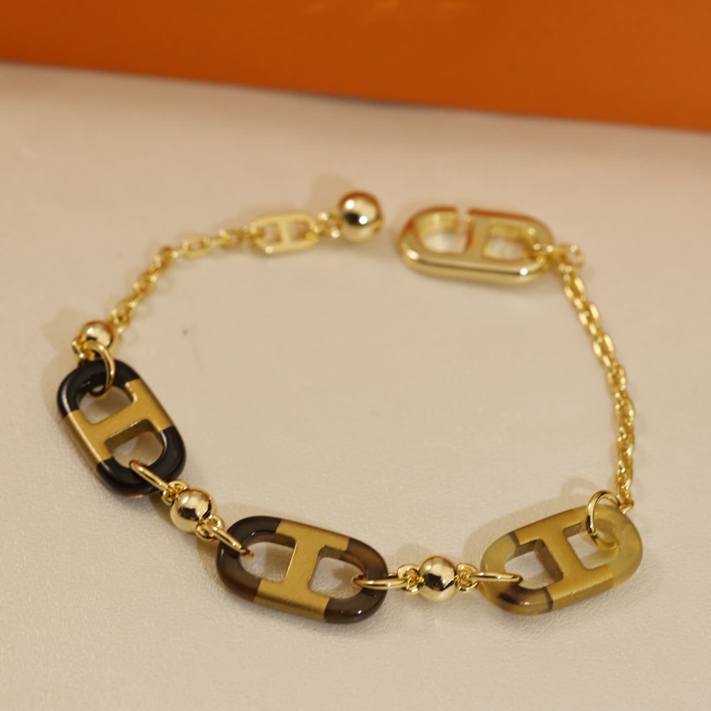 Hermes Hermès Paris Gold & Silver Chain Bracelet