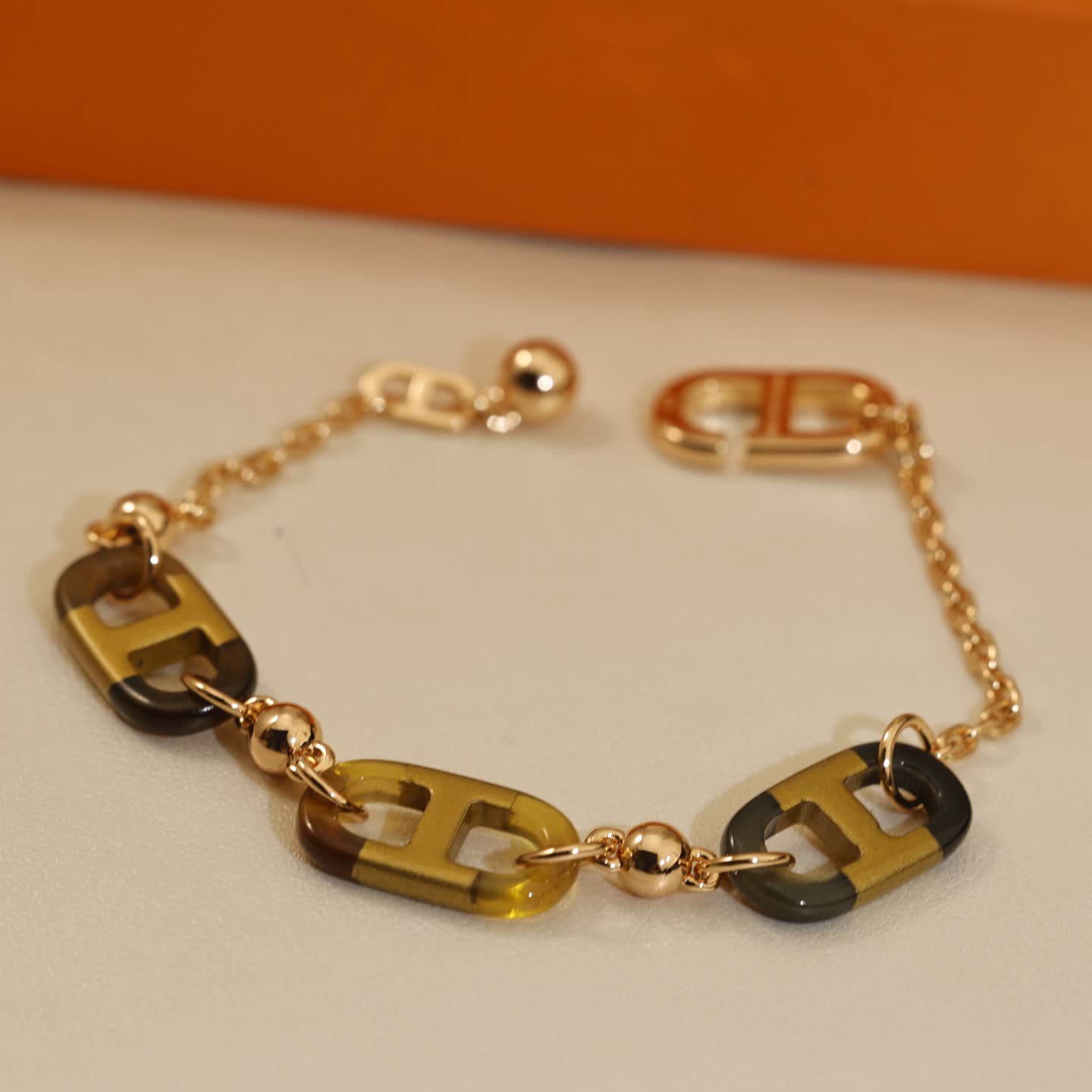 Hermes Hermès Paris Gold & Silver Chain Bracelet