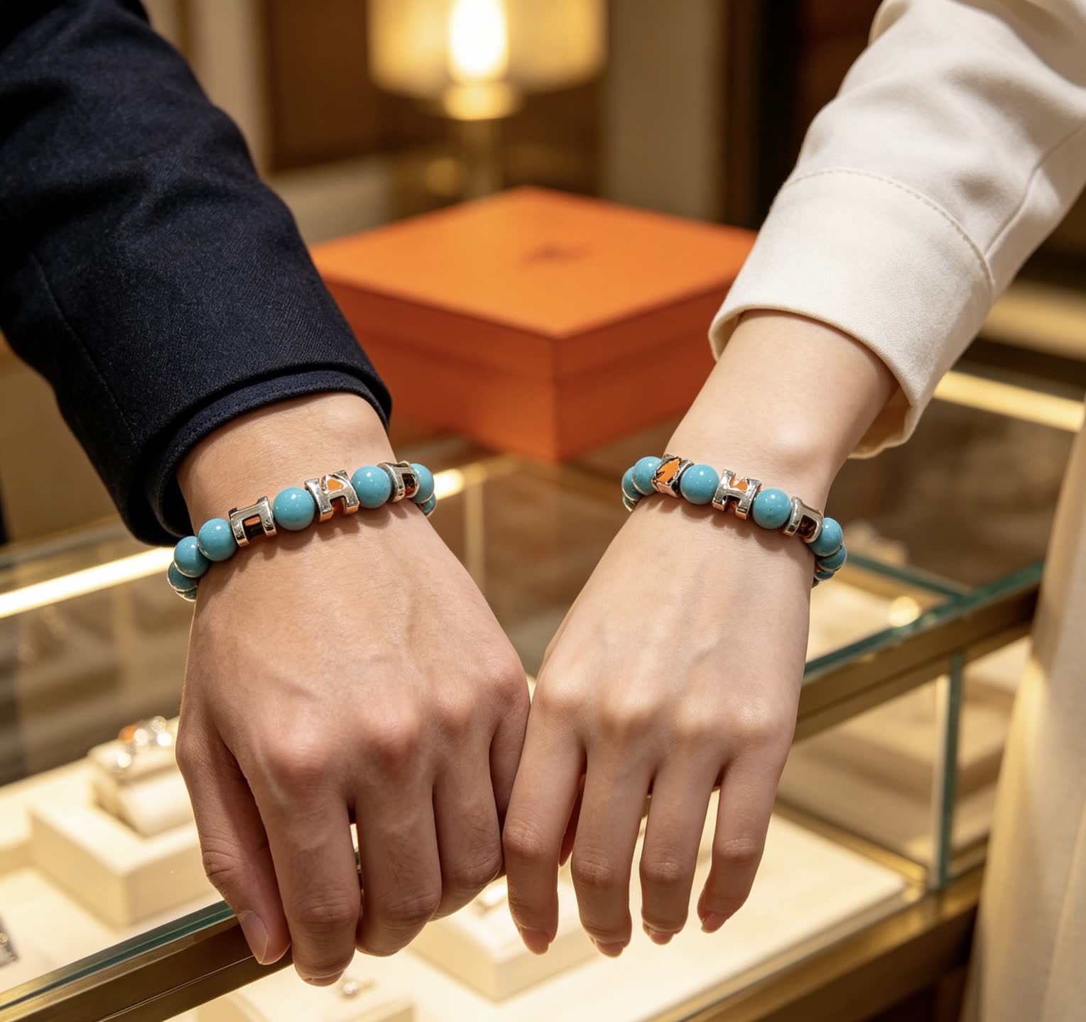 Hermes Hermès Turquoise Beaded Bracelet