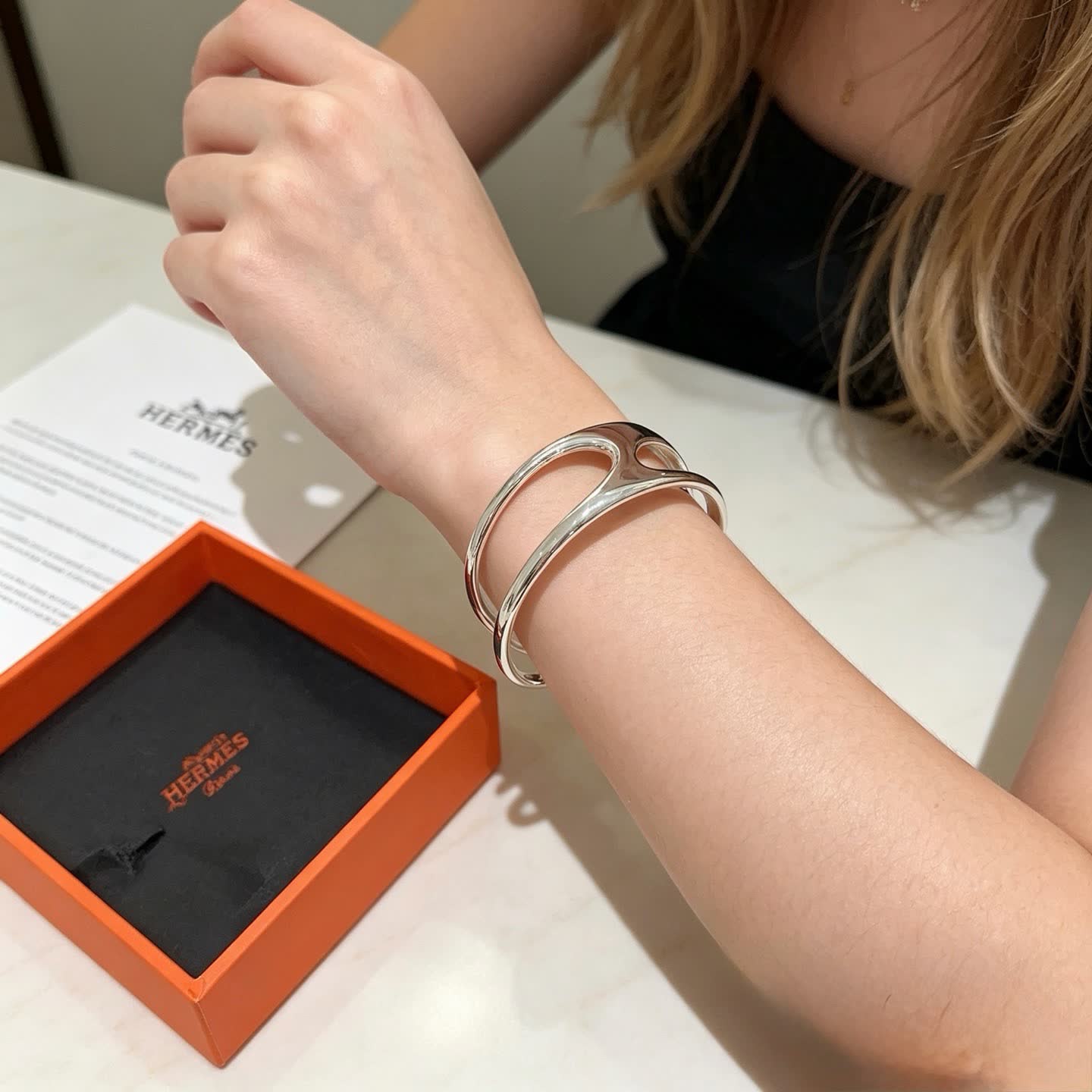 Hermes Hermès Silver Cuff Bracelet
