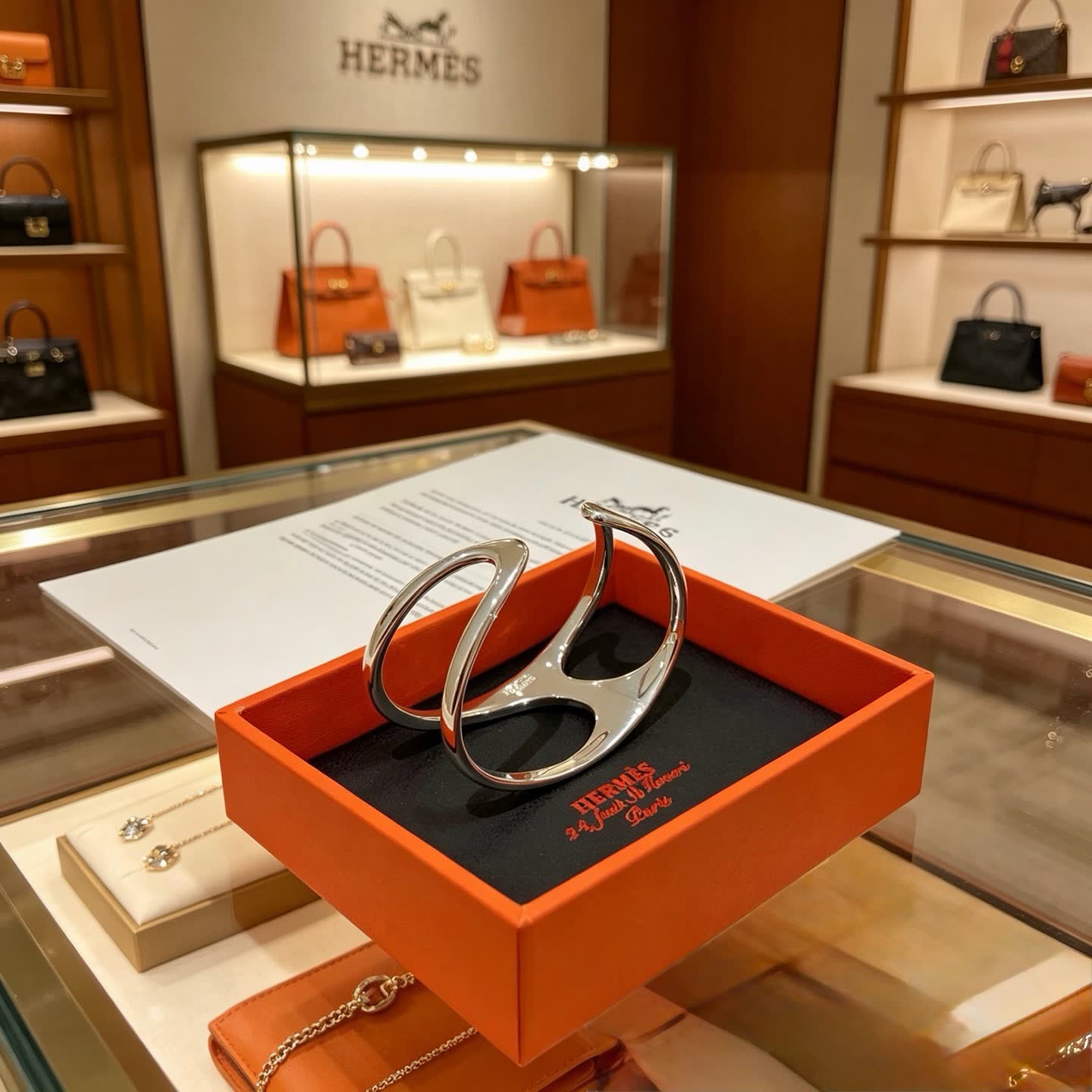 Hermes Hermès Silver Cuff Bracelet