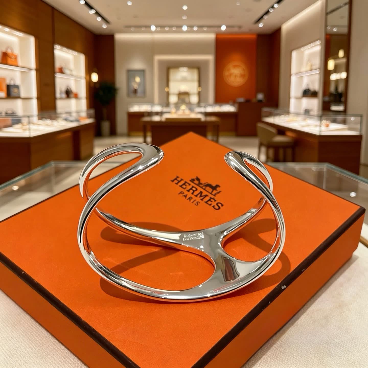 Hermes Hermès Silver Cuff Bracelet