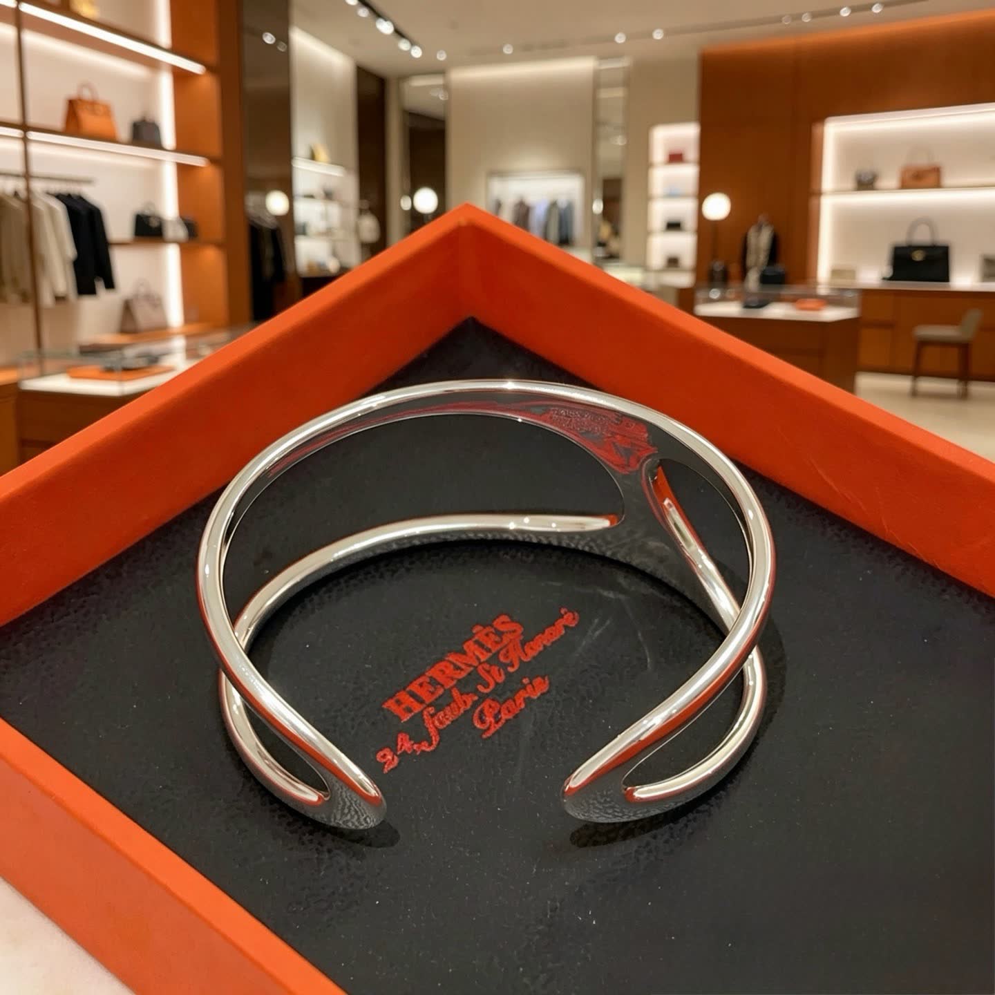 Hermes Hermès Silver Cuff Bracelet