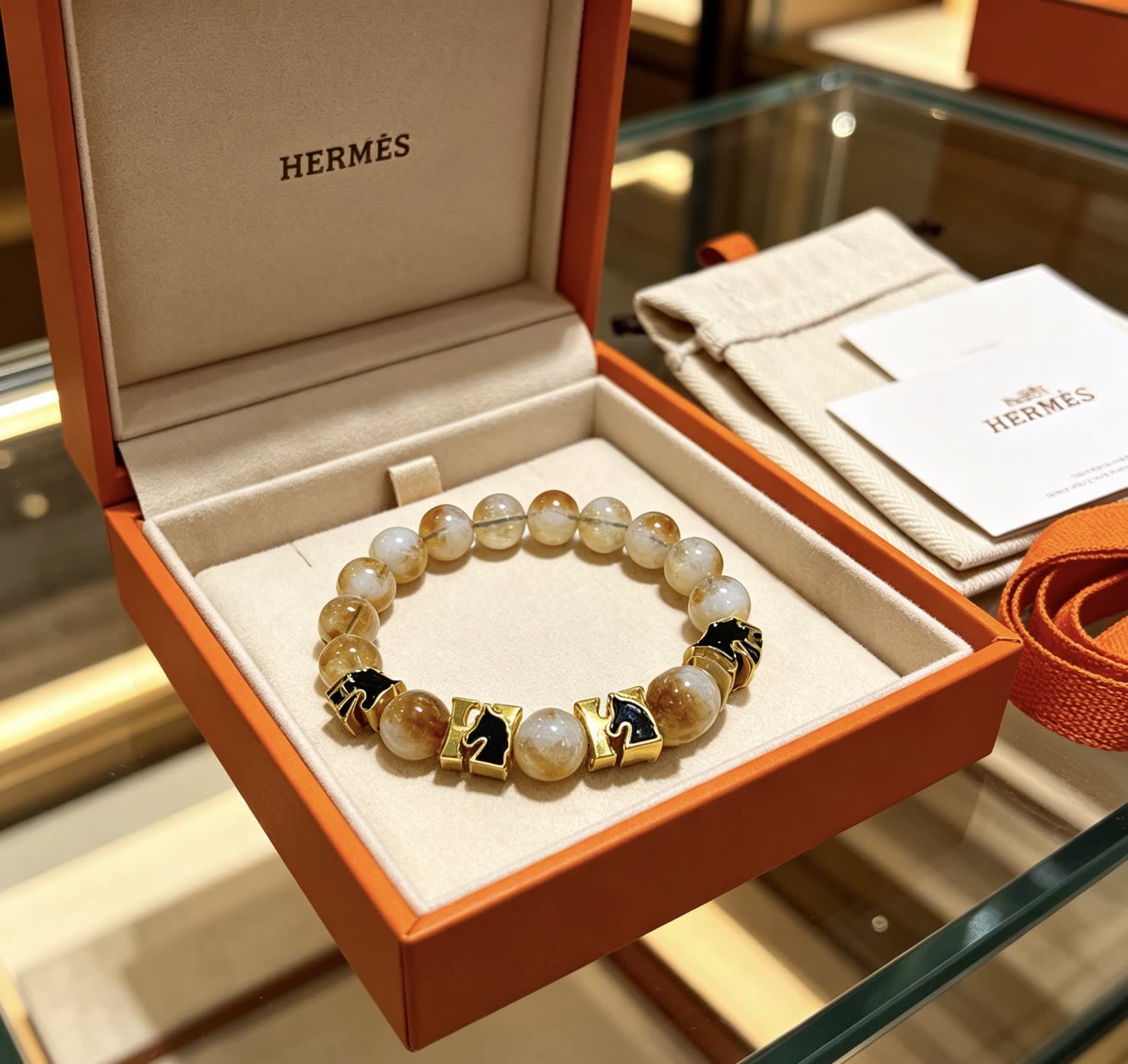 Hermes Hermès Bracelet with Gold and Black Accents Hermes Hermès Bracelet with Gold and Black Accents