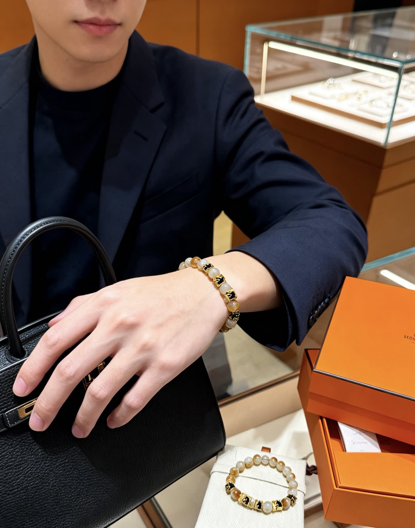 Hermes Hermès Bracelet with Gold and Black Accents