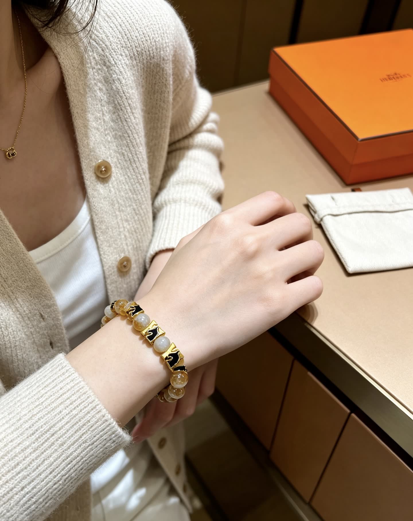 Hermes Hermès Bracelet with Gold and Black Accents