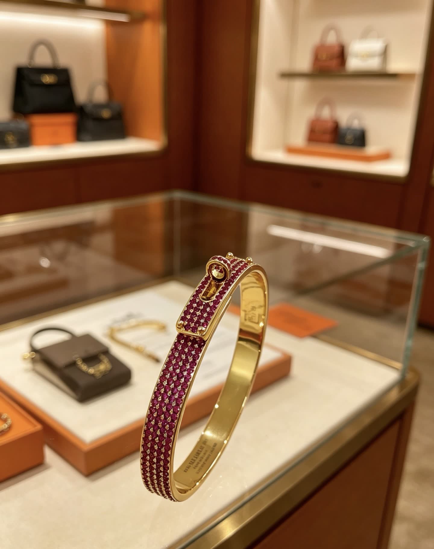 Hermes Hermès Gold and Pink Diamond Bracelet