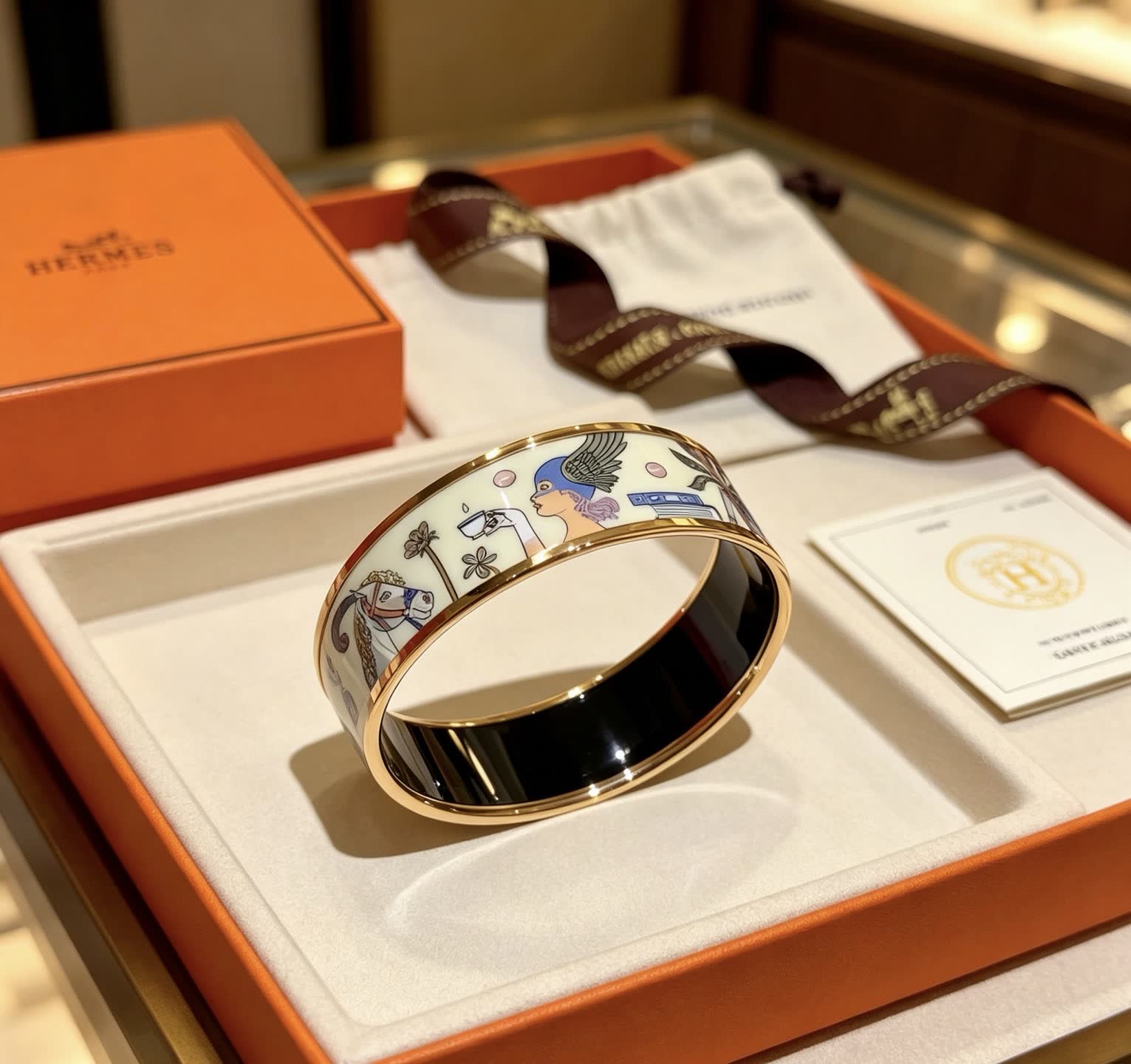 Hermes Hermès Enamel Bangle Bracelet Hermes Hermès Enamel Bangle Bracelet