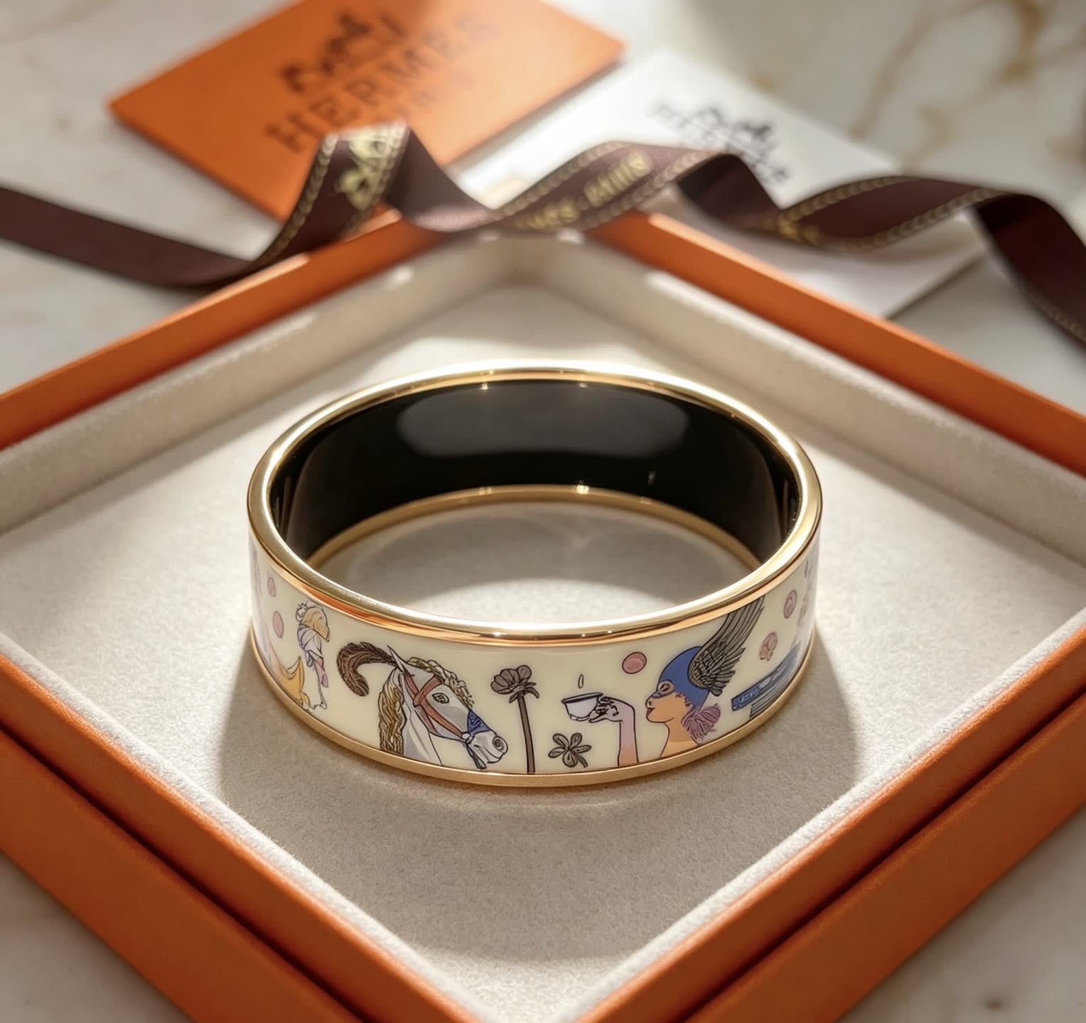 Hermes Hermès Enamel Bangle Bracelet