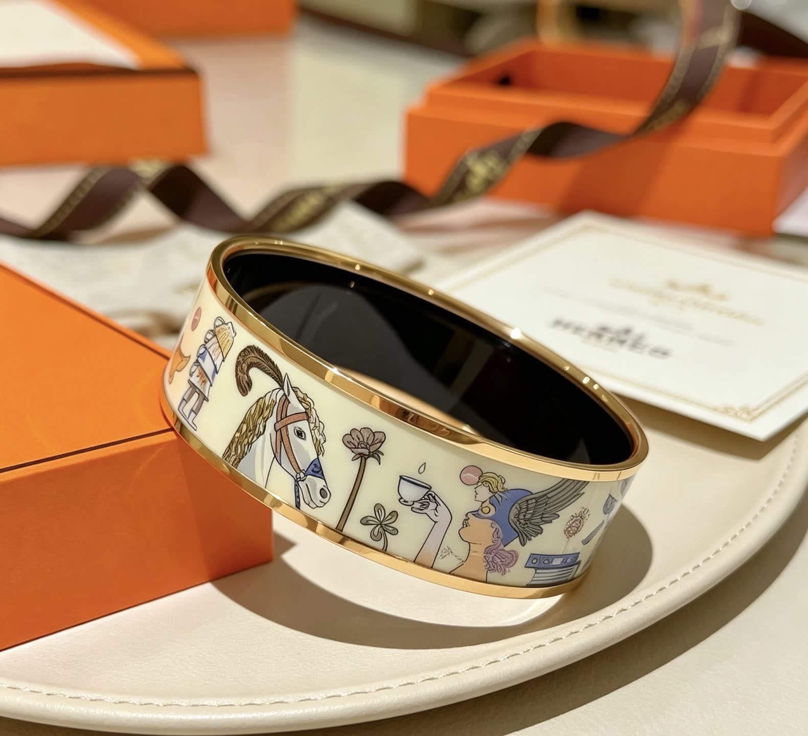 Hermes Hermès Enamel Bangle Bracelet