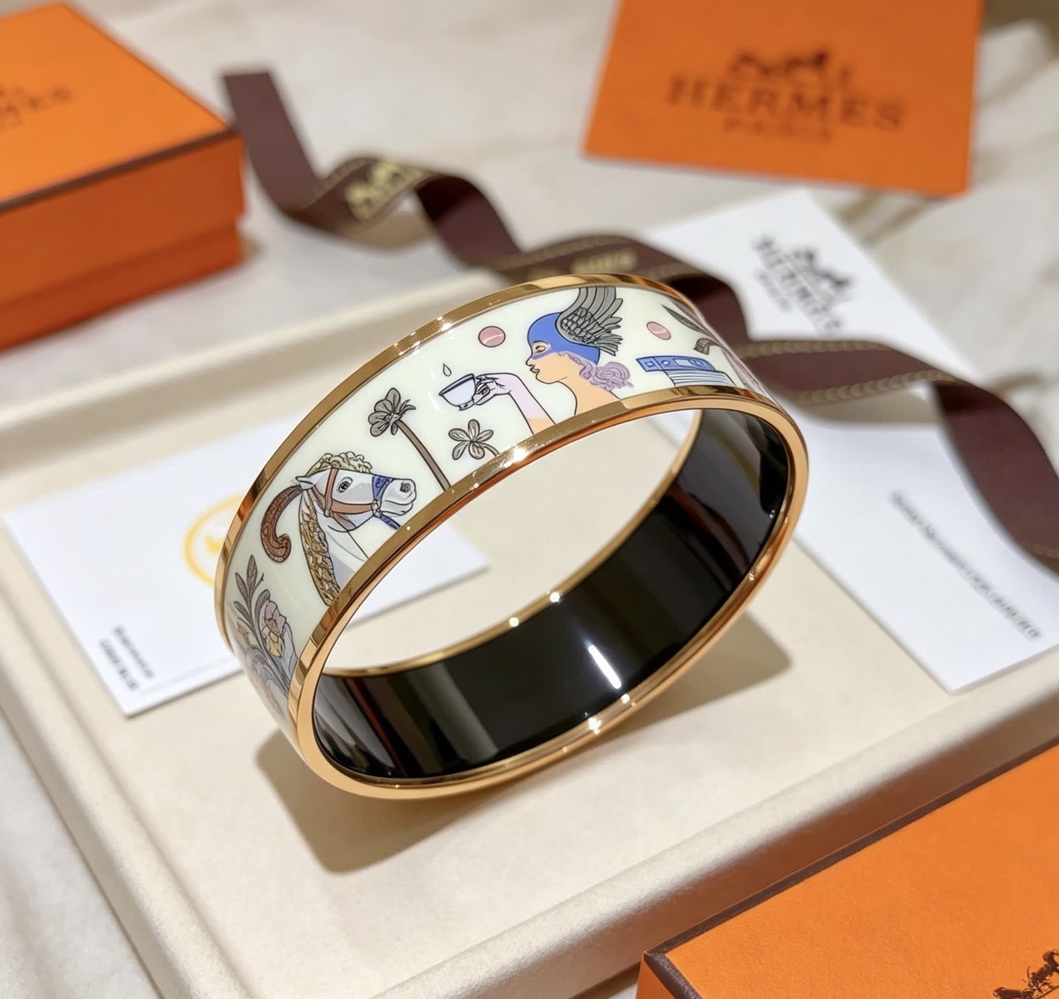 Hermes Hermès Enamel Bangle Bracelet