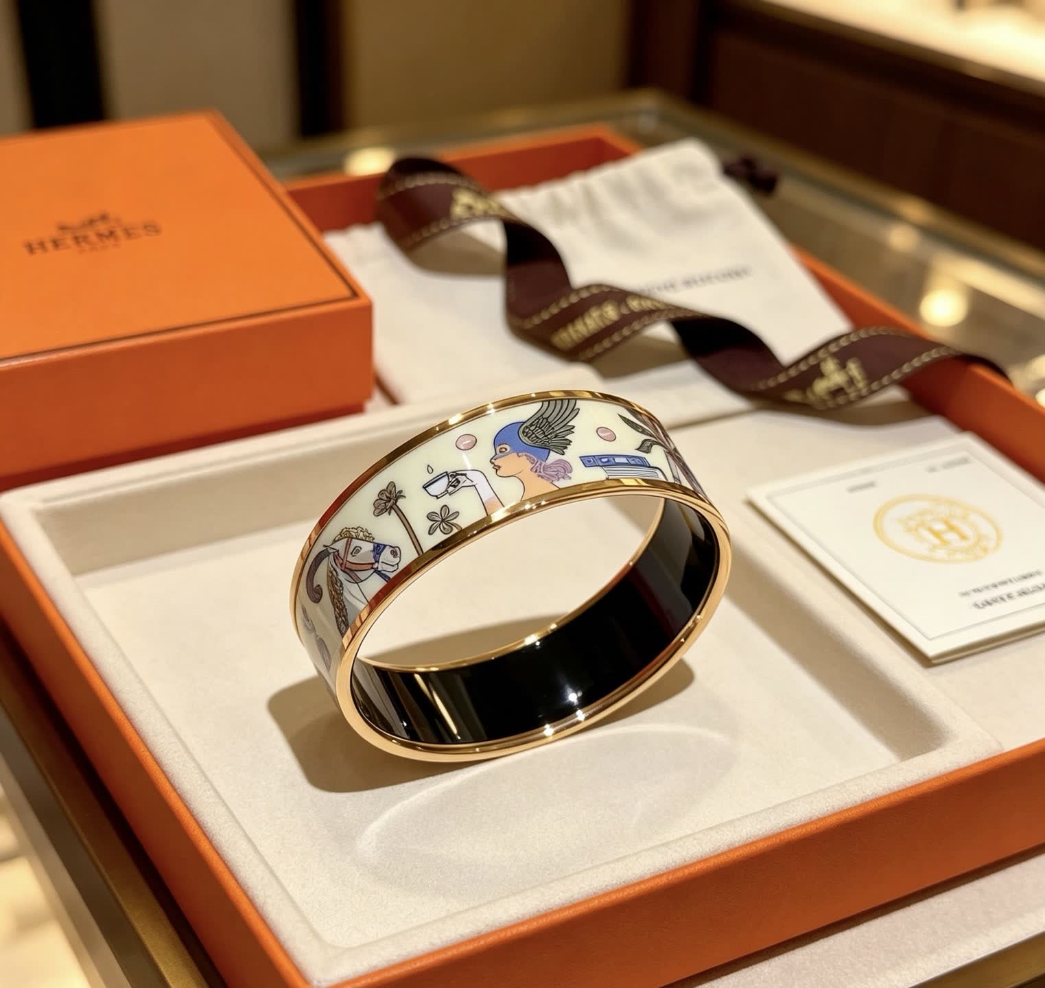 Hermes Hermès Enamel Bangle Bracelet