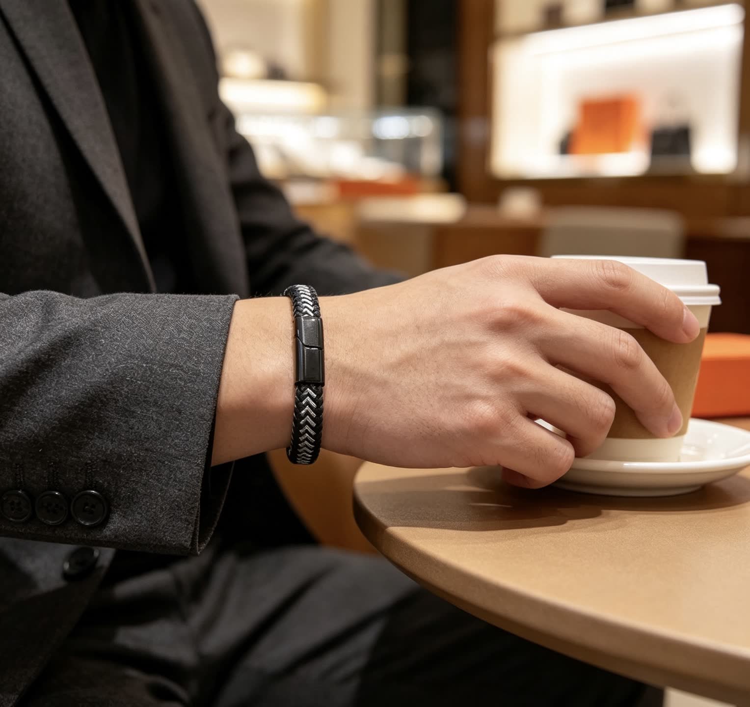 Hermes Hermès Black Leather Bracelet