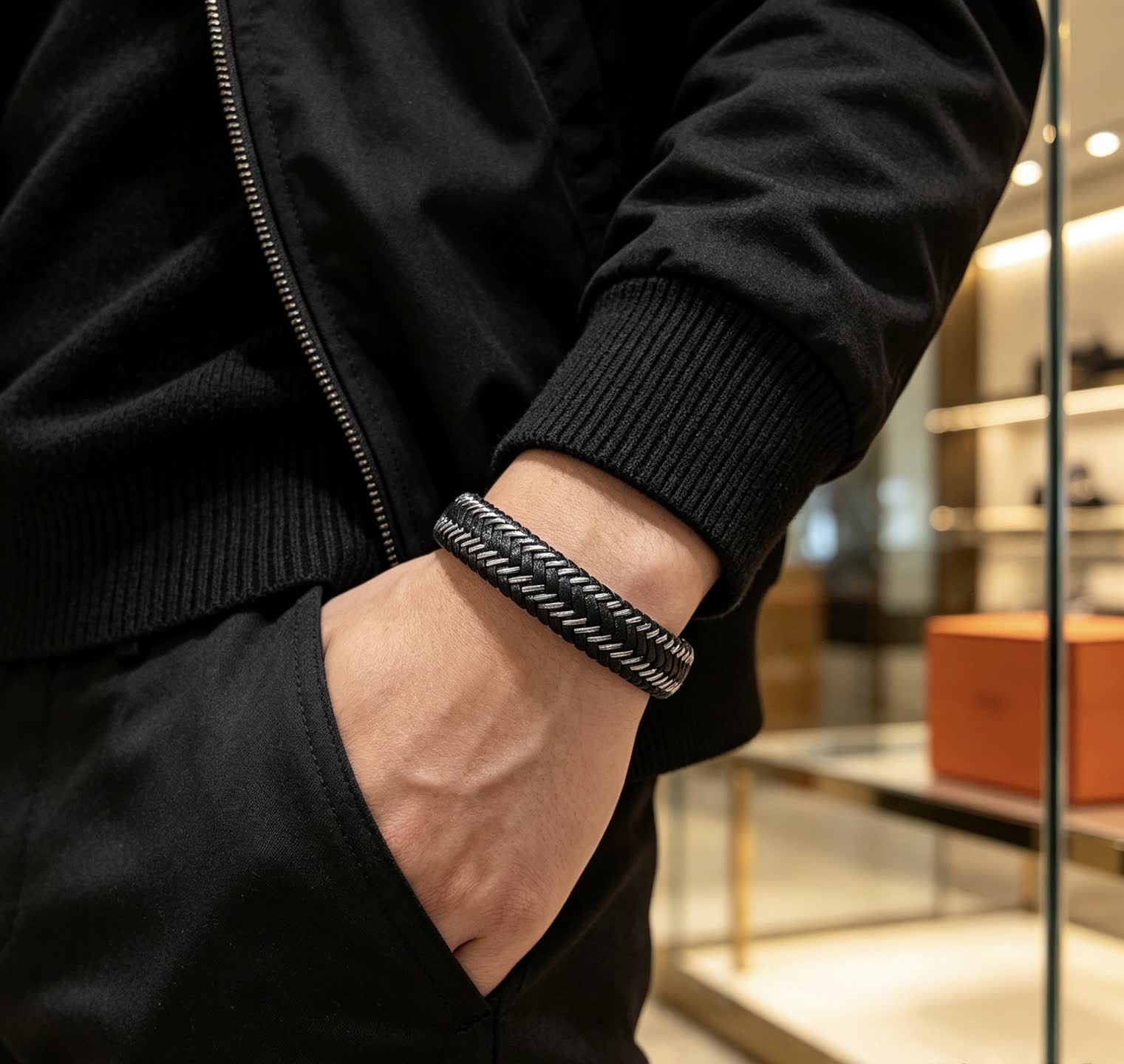 Hermes Hermès Black Leather Bracelet