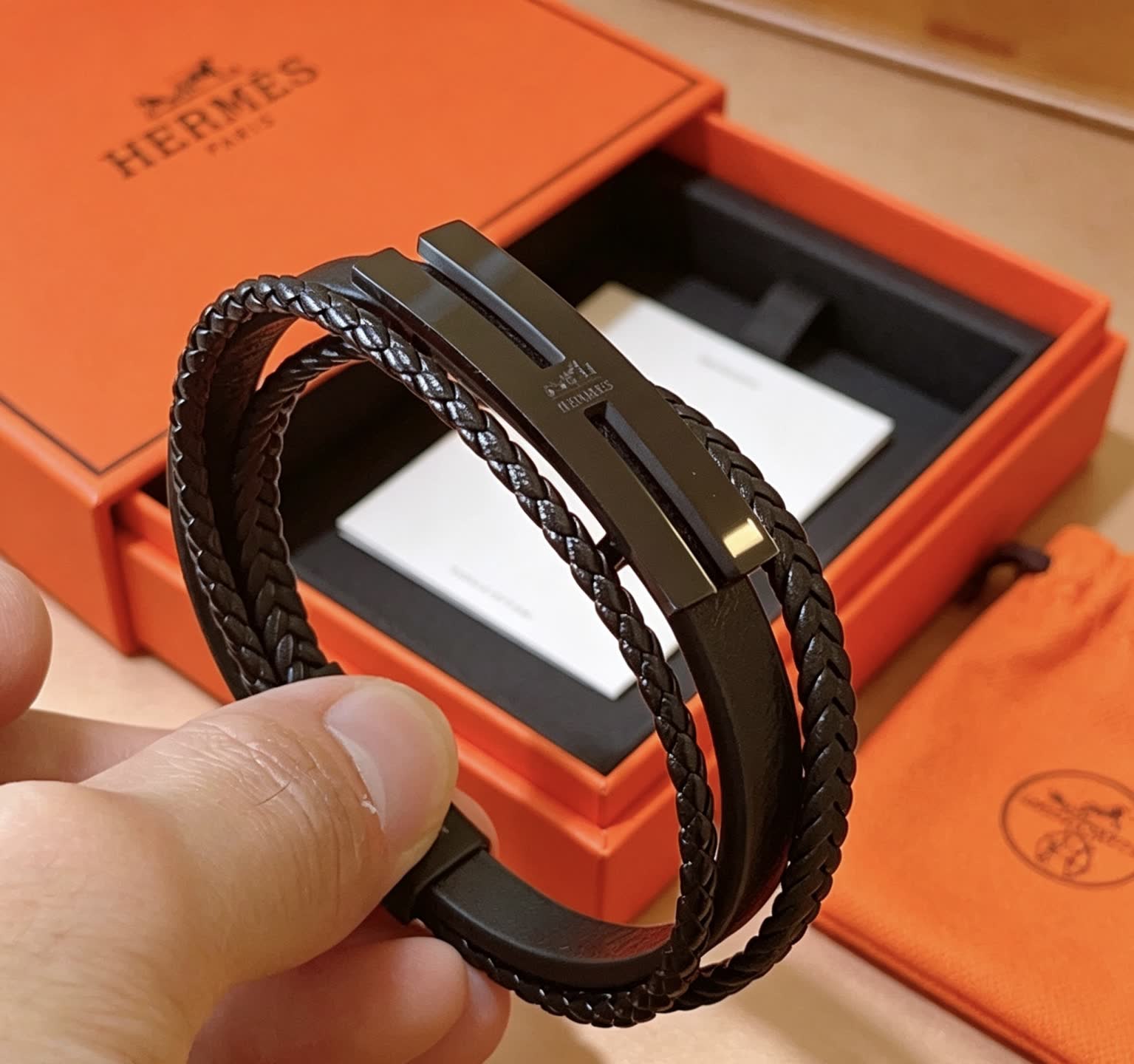 Hermes Hermès Paris Leather Bracelet