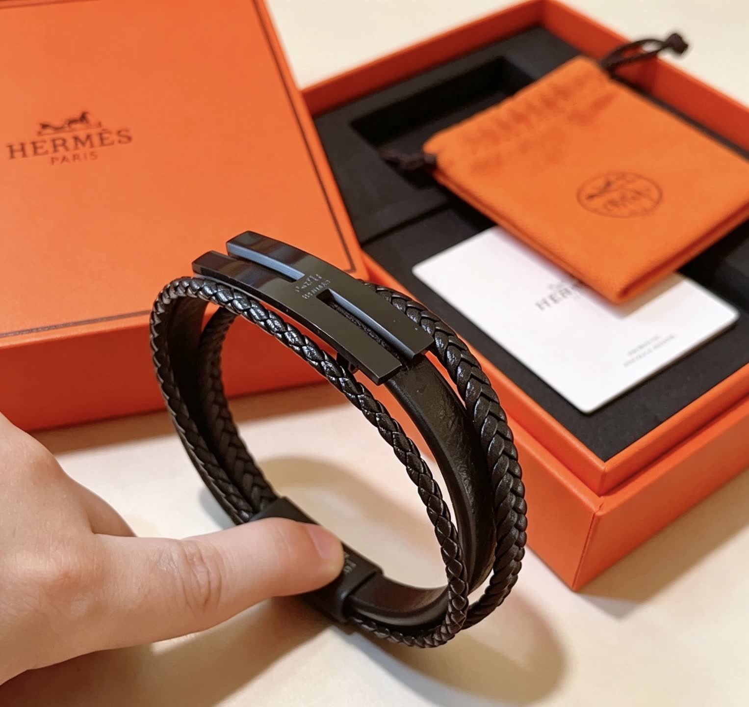 Hermes Hermès Paris Leather Bracelet