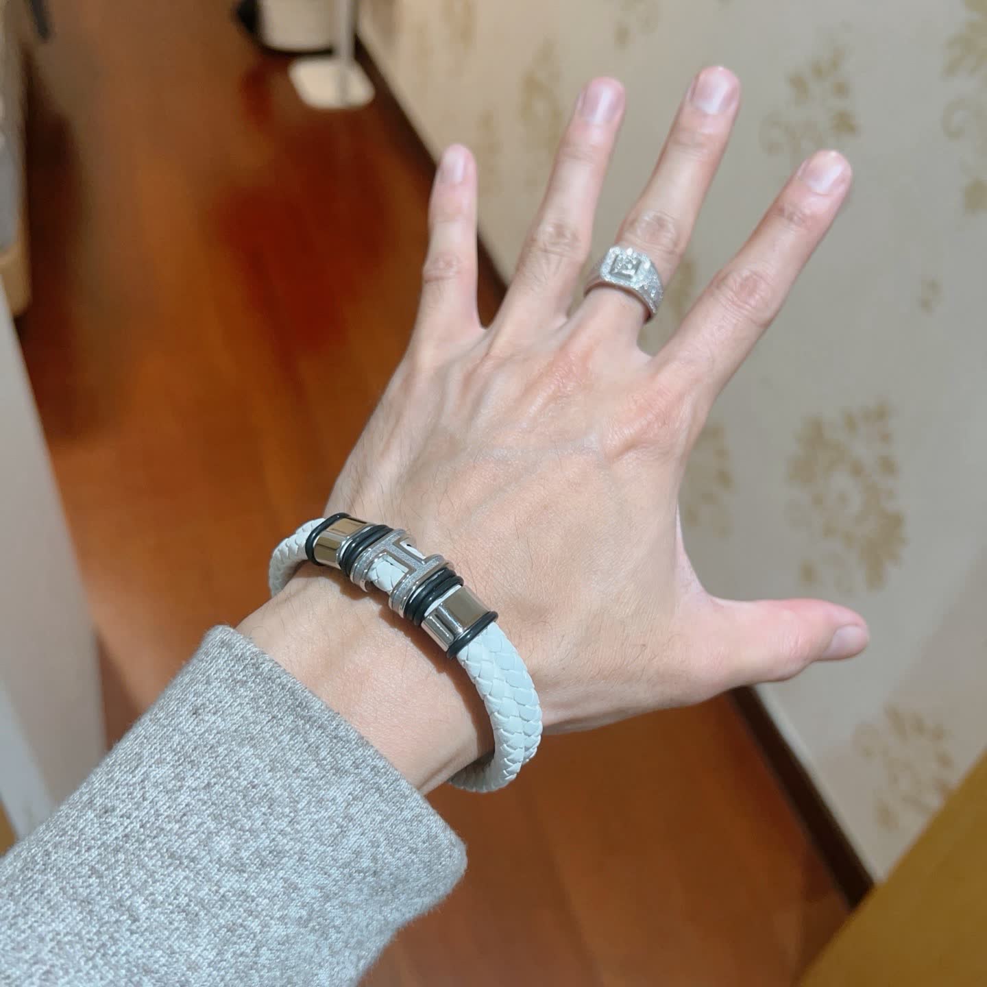 Hermes Hermès Paris White Leather Bracelet