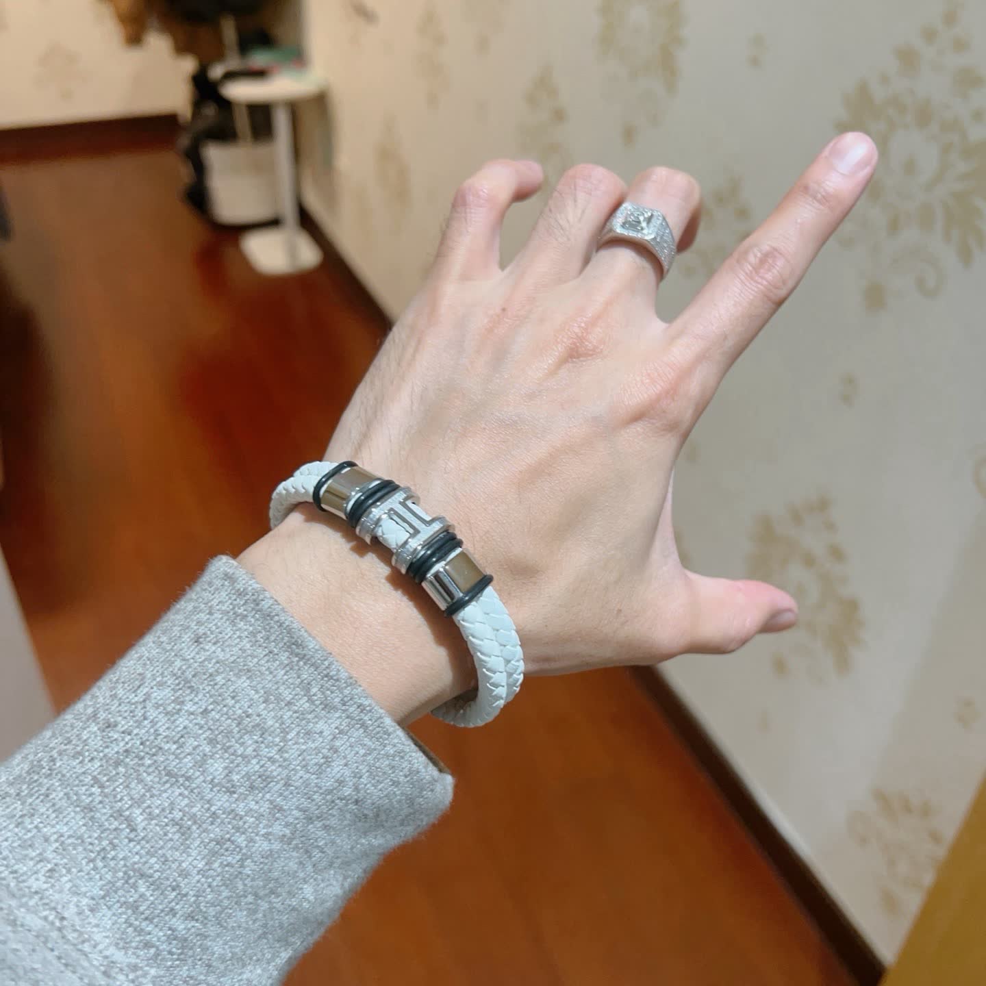 Hermes Hermès Paris White Leather Bracelet
