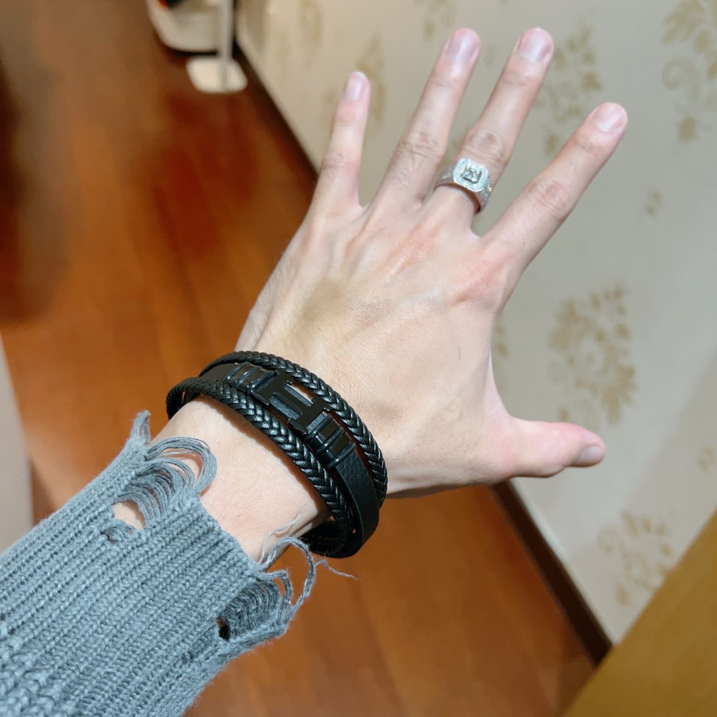 Hermes Hermès Paris Braided Leather Bracelet