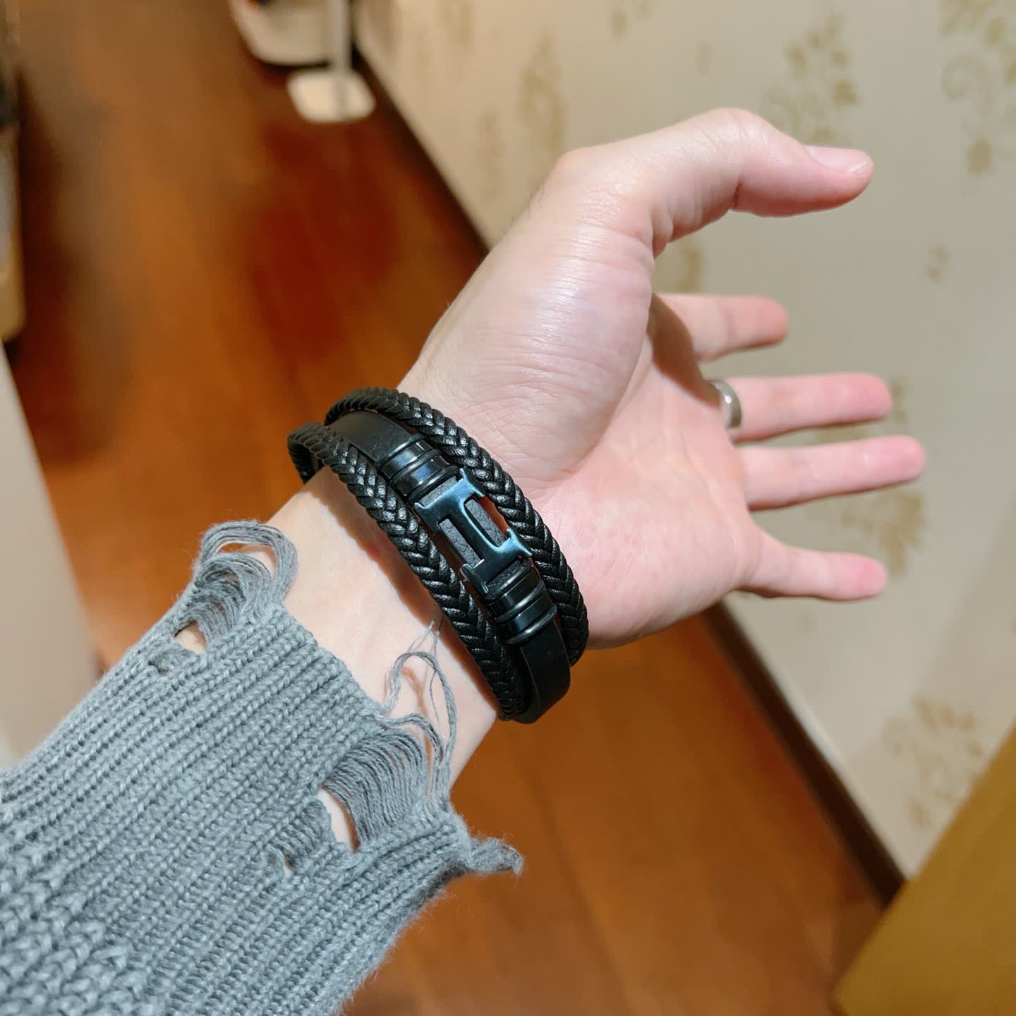Hermes Hermès Paris Braided Leather Bracelet