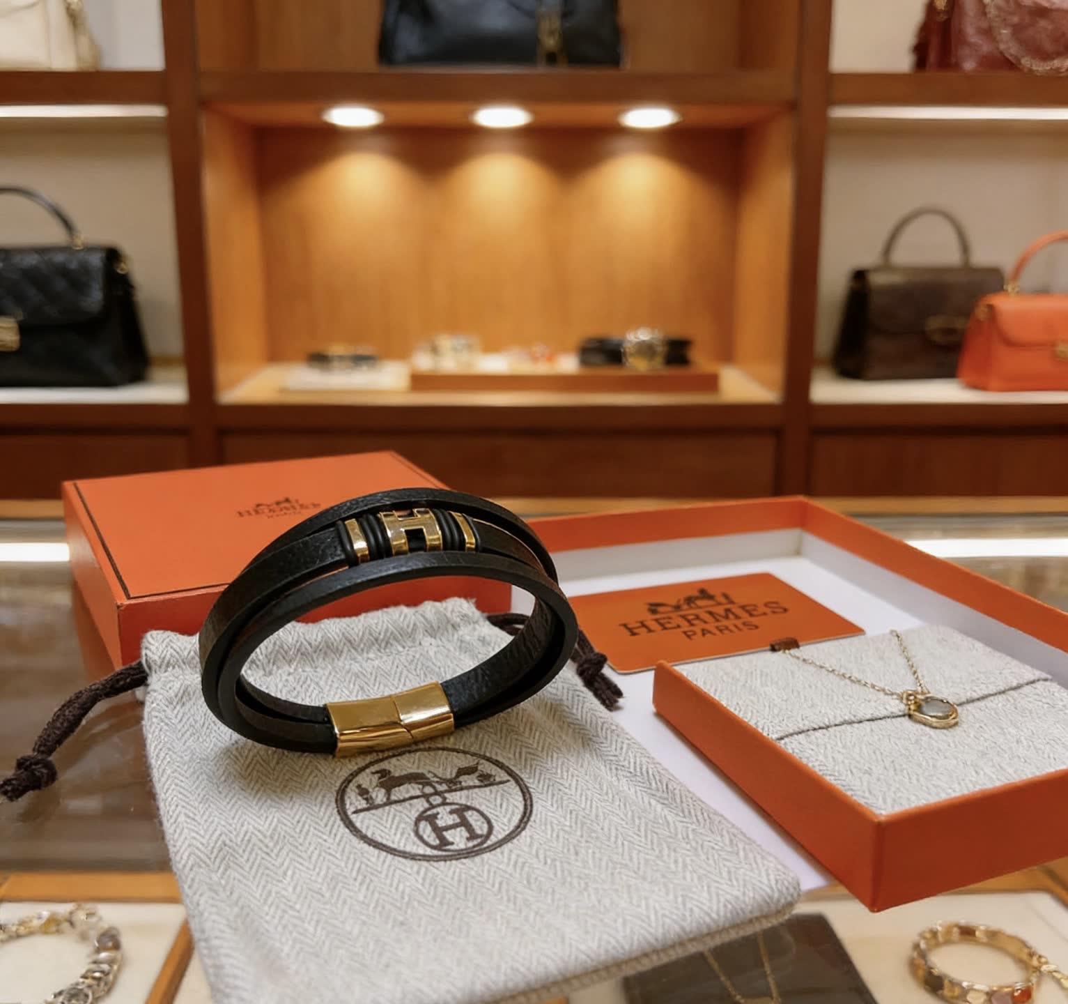 Hermes Hermès Paris Leather Bracelet