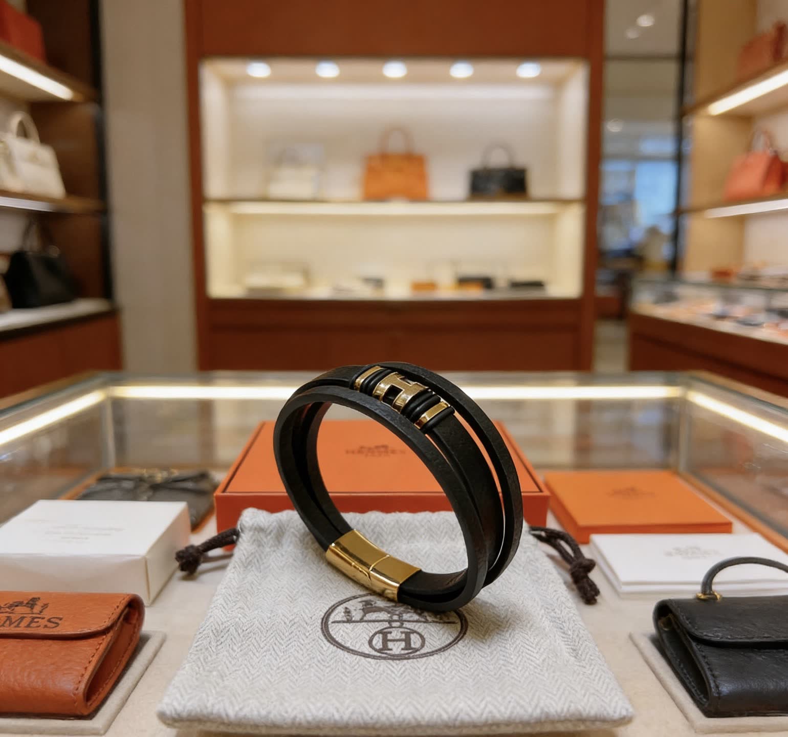 Hermes Hermès Paris Leather Bracelet
