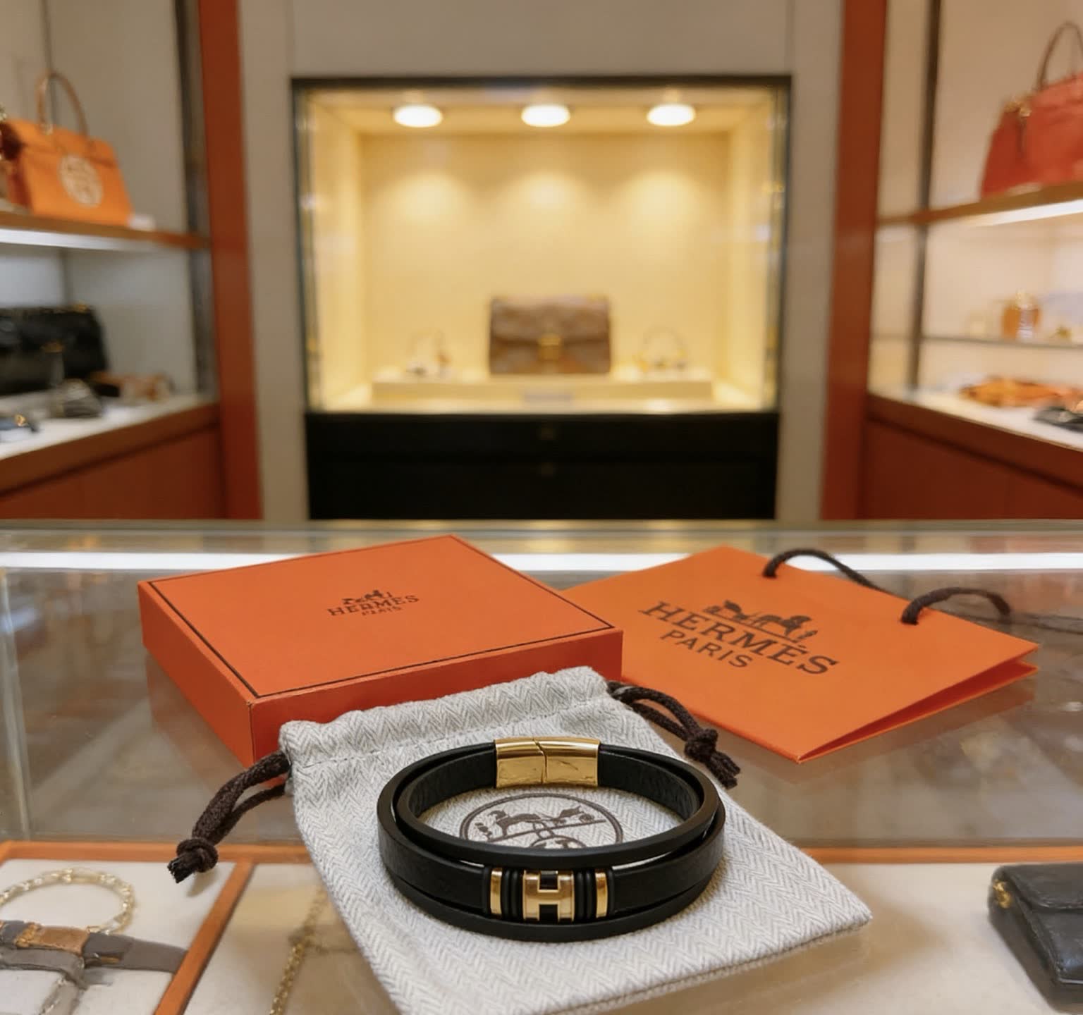 Hermes Hermès Paris Leather Bracelet