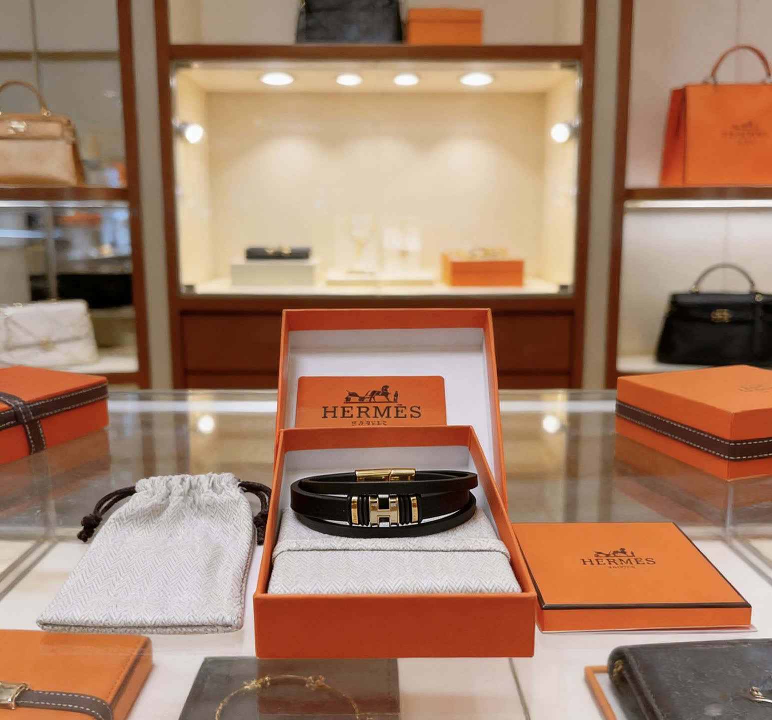 Hermes Hermès Paris Leather Bracelet