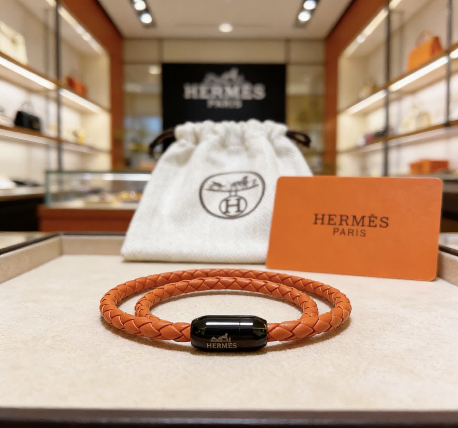 Hermes Hermès Paris Leather Bracelet Hermes Hermès Paris Leather Bracelet