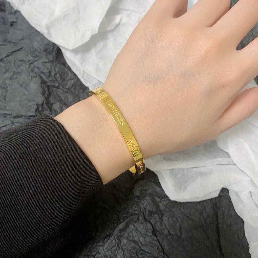 Hermes Hermès Engraved Bangle Bracelets