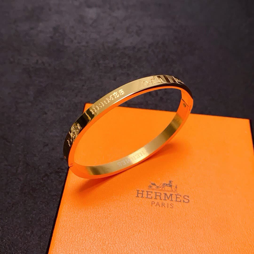 Hermes Hermès Engraved Bangle Bracelets