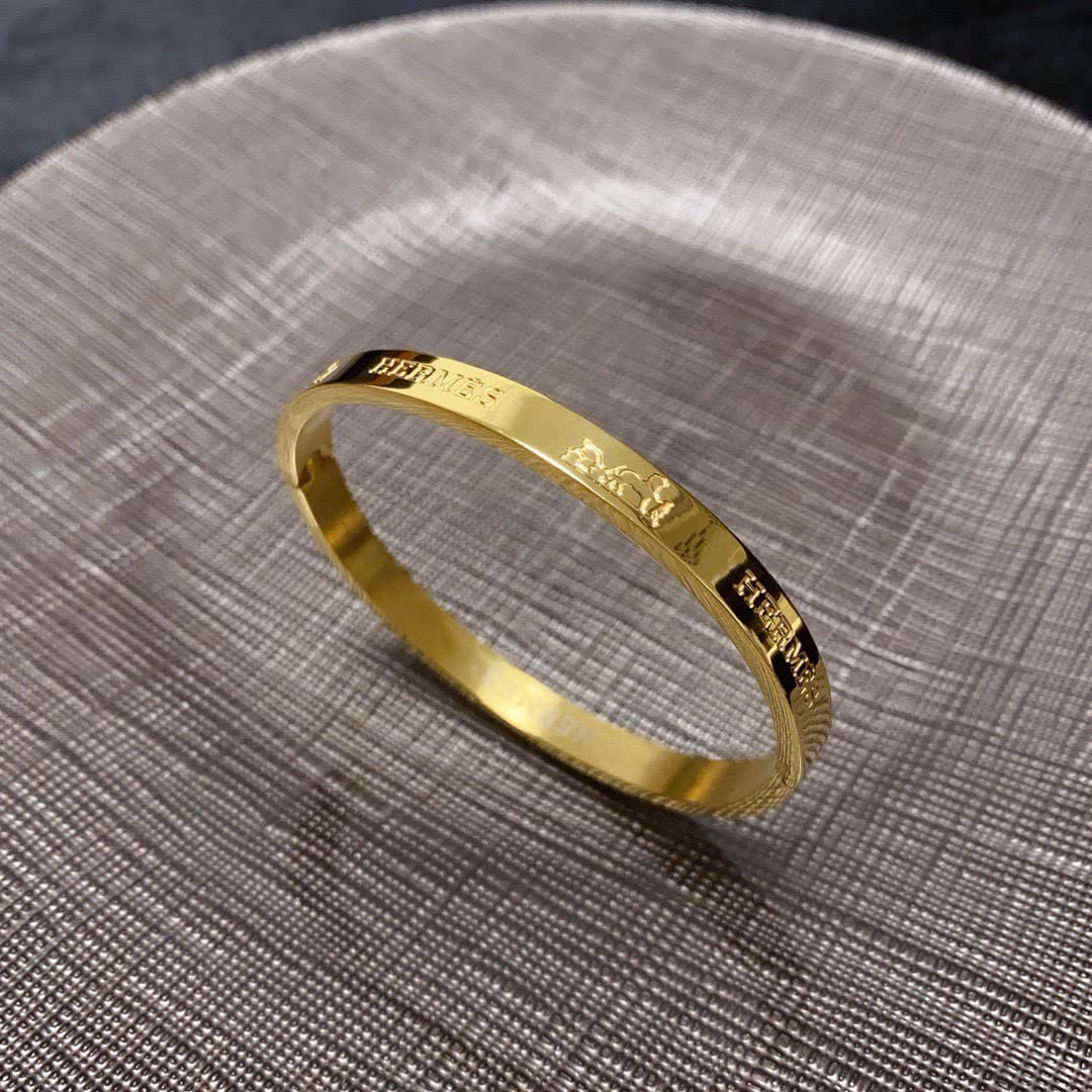 Hermes Hermès Engraved Bangle Bracelets