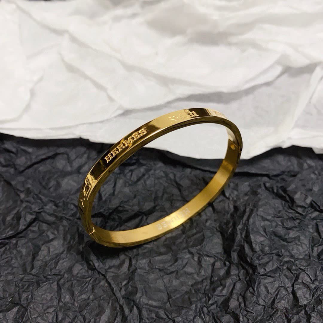 Hermes Hermès Engraved Bangle Bracelets