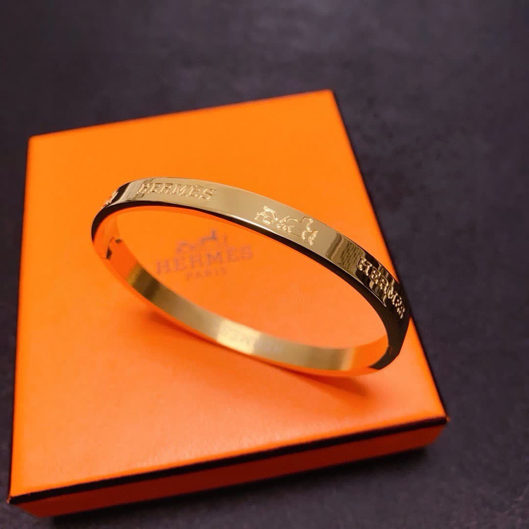Hermes Hermès Engraved Bangle Bracelets