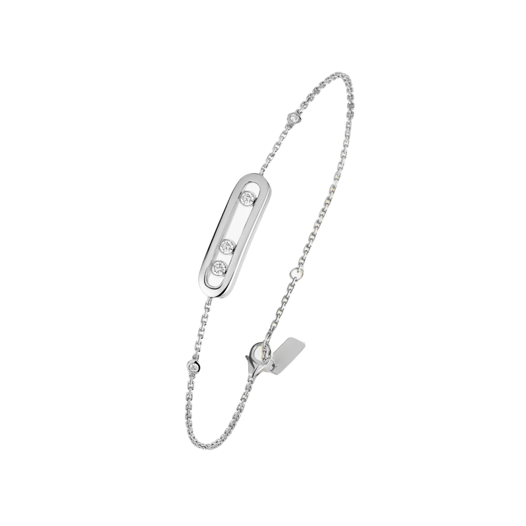 Messika Elegant Silver Bracelet with Cubic Zirconia Stones